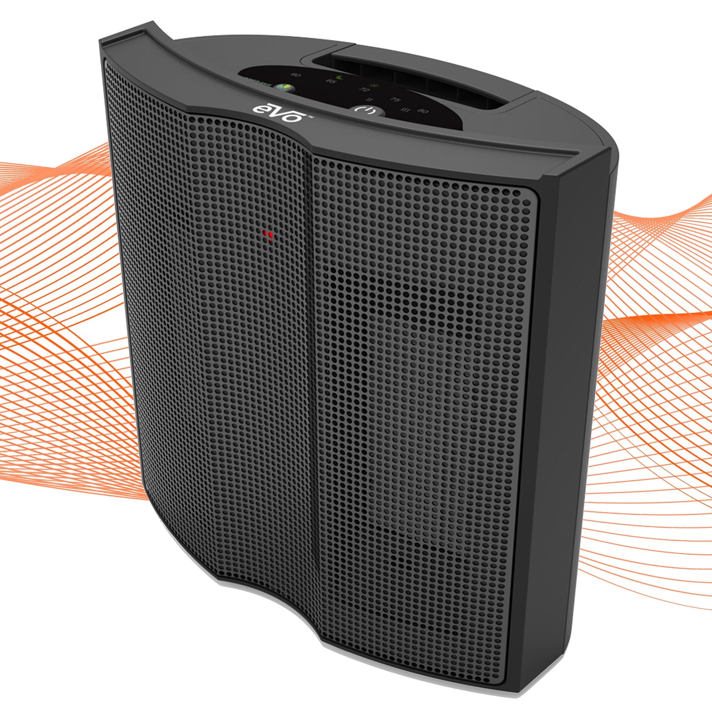 EVO Twin Ceramic Heat Logic Heater (5 Temperature Settings) – Tip Over Cutoff Switch, Auto Overheat Shut-off, and 15-Second Cool Down