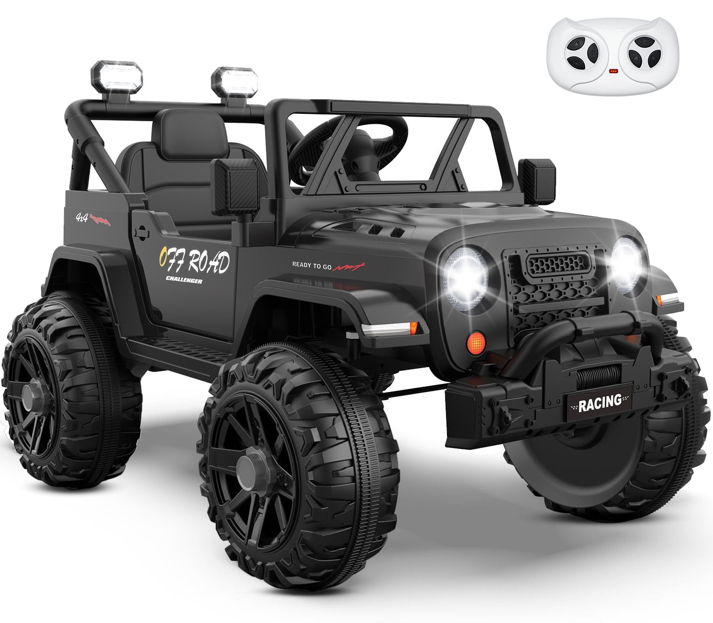 East doll 12V Ride on Car for Toddlers, Kids Electric Car with Remote Control, Bluetooth, Music, 3 Speeds for Kids Gifts, Black