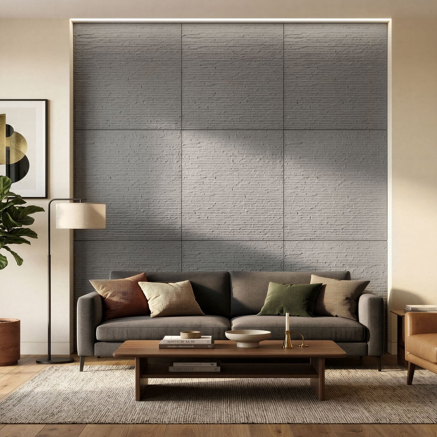 Easy4Home 8Pcs 24"x24" Flexible Stone Wall Panels 3D Faux Stone Texture Decorative Wall Tiles for Interior and Exterior Wall, Gray