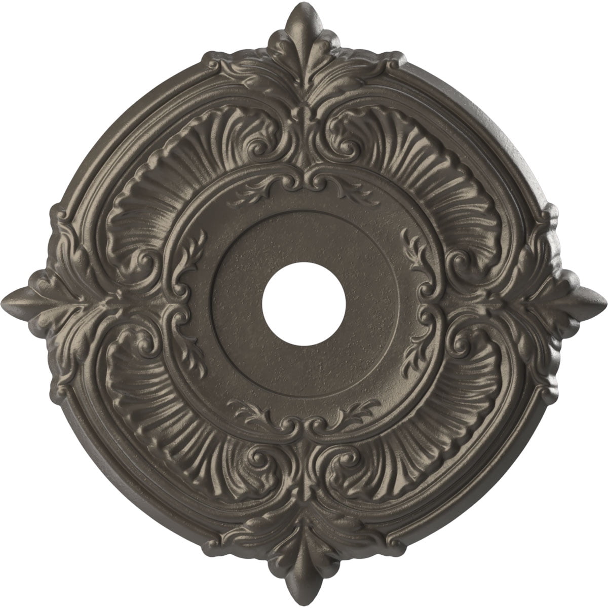 Ekena Millwork Medallón de Techo de PVC Termoformado Attica de 13" de Diámetro x 3 1/2" de Diámetro x 3/4" de Profundidad (Se Ajusta a Toldos de hasta 5"), Abrigo Dorado Brillante