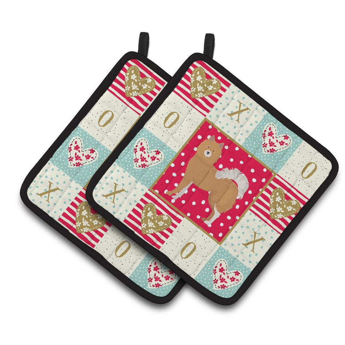 Elo Dog #1 Love Pair of Pot Holders