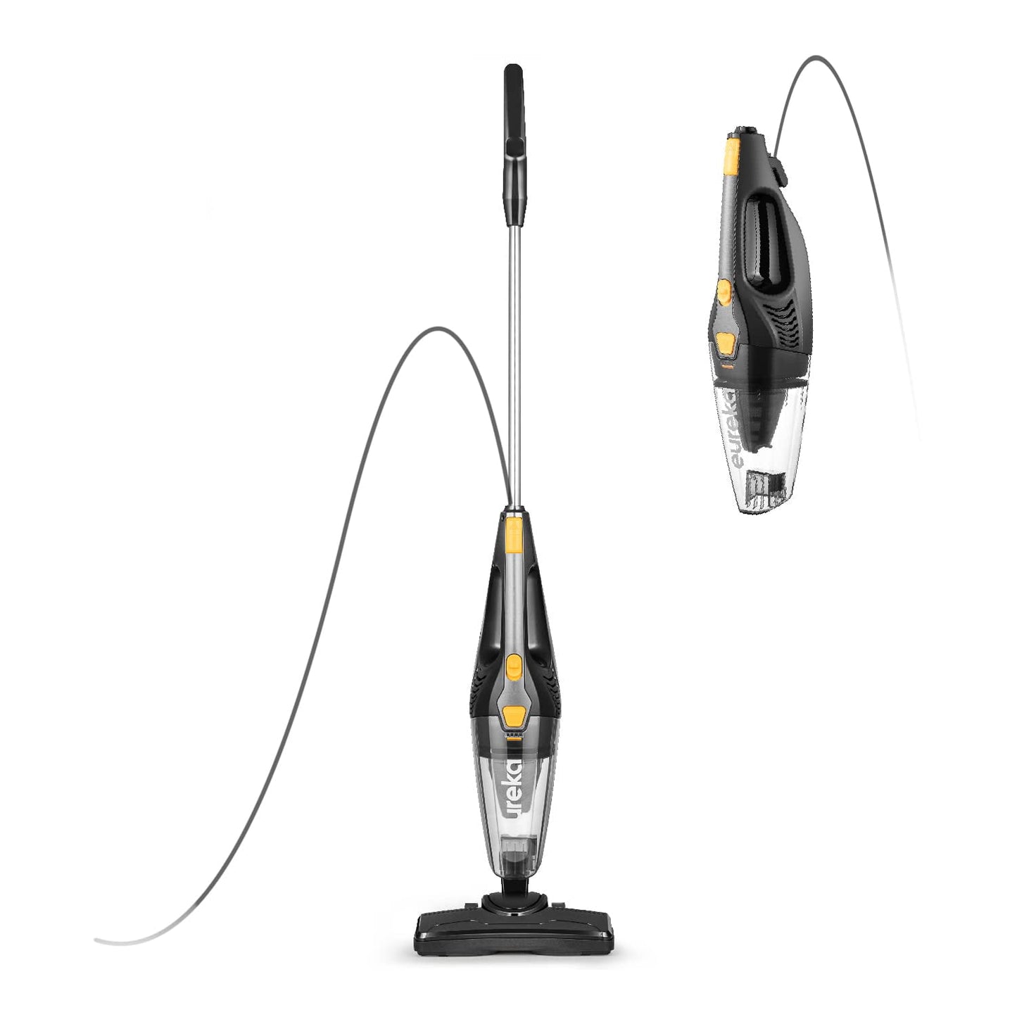 Eureka Home Lightweight Corded Stick Vacuum Cleaner, Powerful Suction Convenient Small Vacuum for Hard Floor, 3-in-1 Hand Vacuum, Blaze Black, NES212C