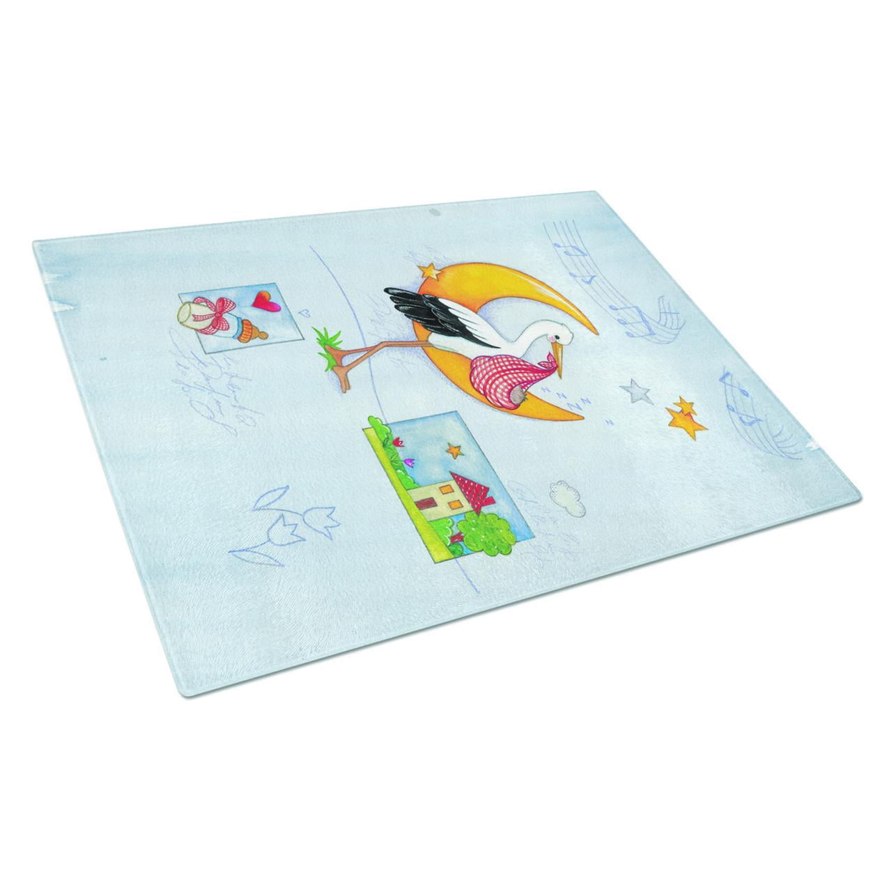 Expecting Stork bringing Baby Glass Cutting Board Large