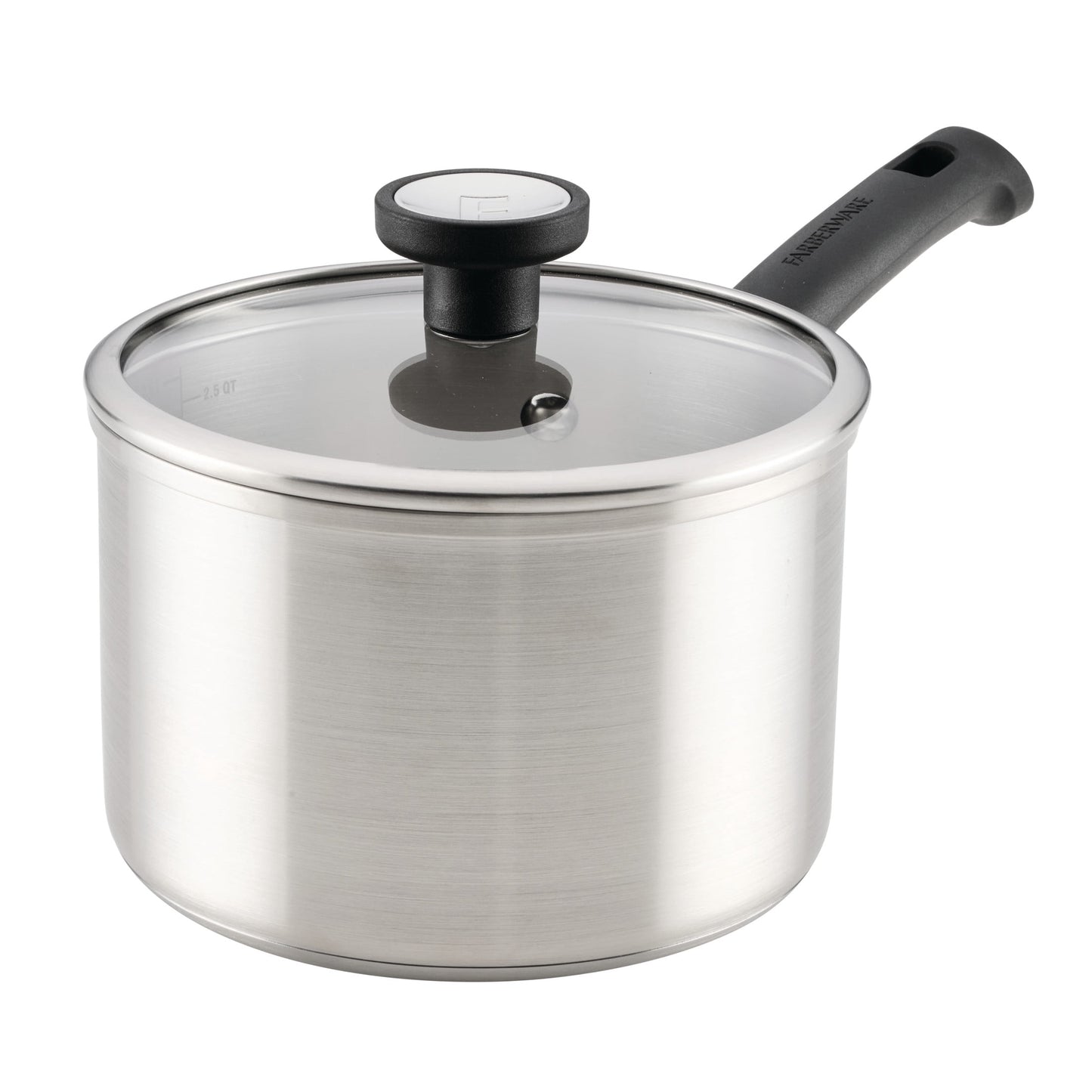 Farberware TrueCook Stainless Steel Induction Saucepan with Lid, 3-Quart, Silver