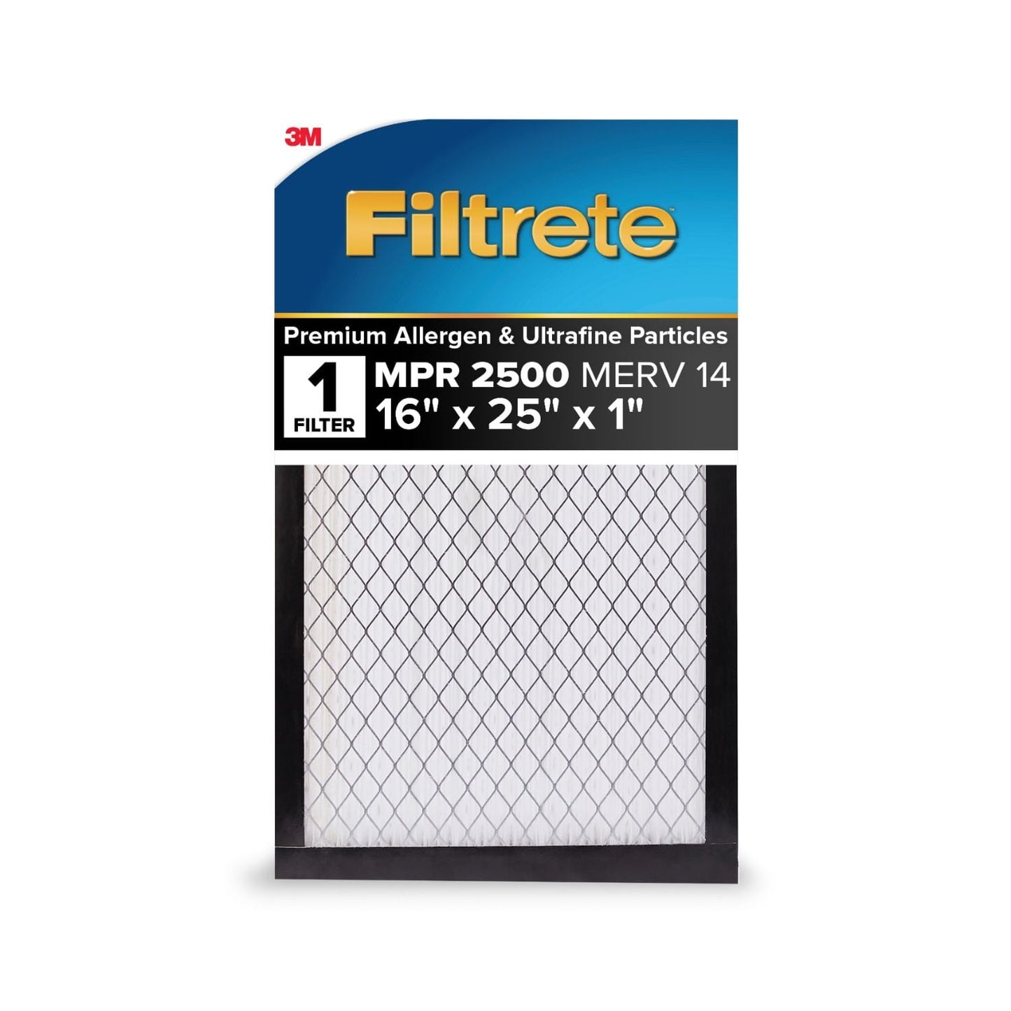 Filtrete 16x25x1 HVAC Furnace Air Filter, MPR 2500 MERV 14, Premium Allergen and Ultrafine Particles, 4 Pack