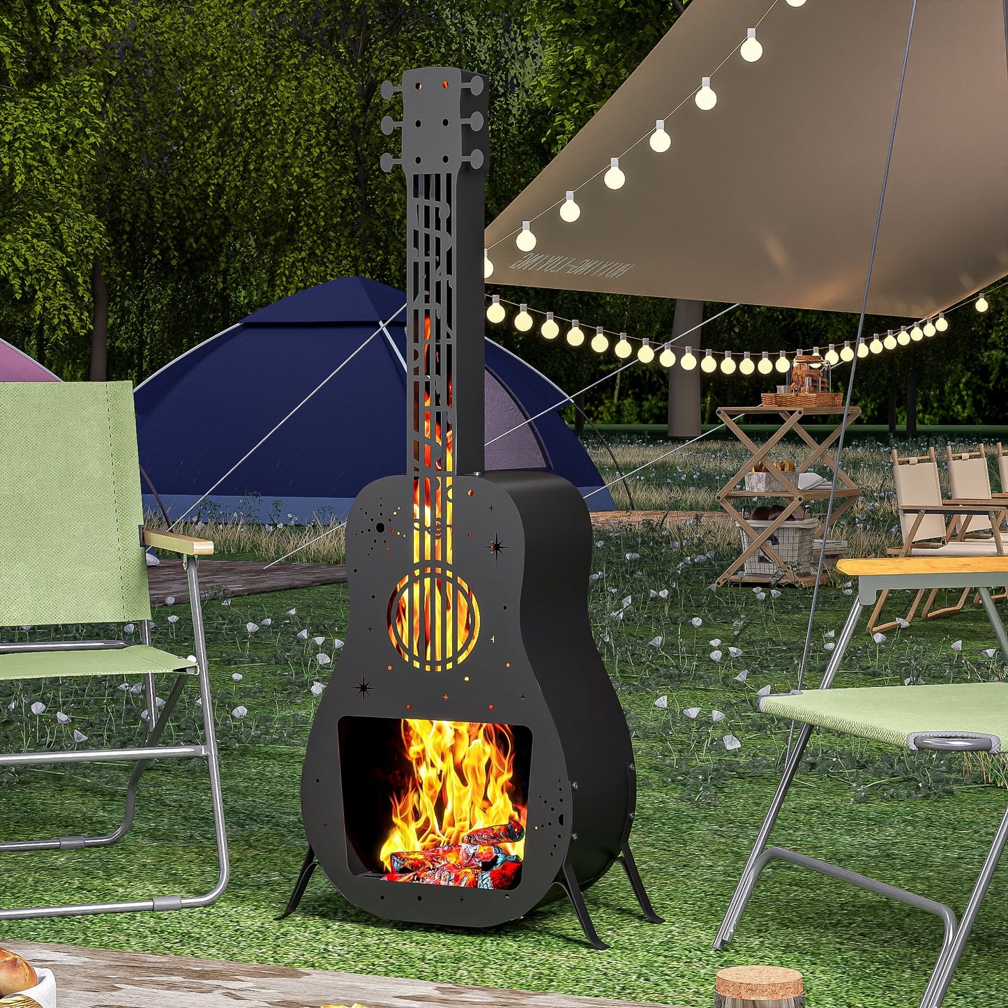 Fire Pit for Outside, Wood Burning Fire Pit Stove for Outdoor, Metal Fire Pit Brazier for Camping, Metal Smokeless Chiminea For Backyard Patio