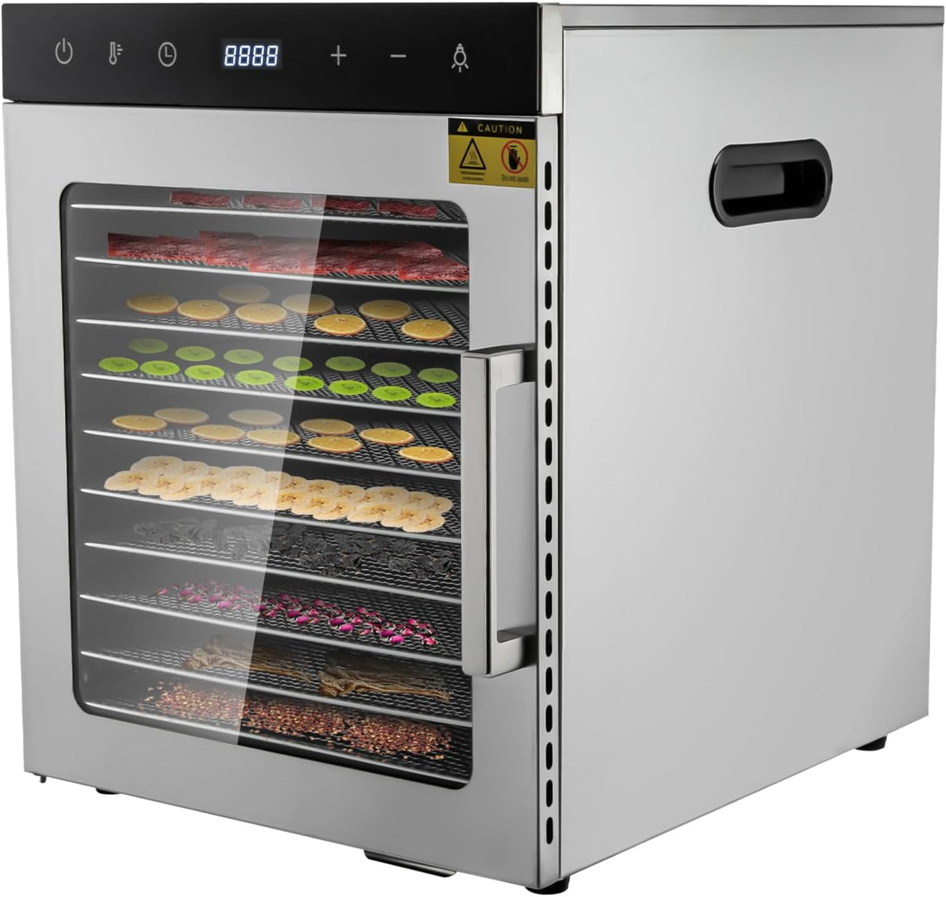 Food Dehydrator 10 Stainless Steel Trays Food Dryer Machine, 800W Commercial Food Dehydrator, Freeze Dryer Machine with Digital Temperature and Timer for Food and Jerky, Herbs, Veggies, Fruits, Beef