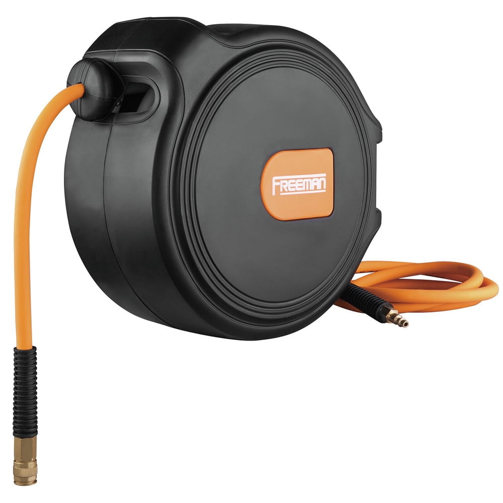 Freeman 0.25 in. x 65 ft. Compact Retractable Air Hose Reel with Fittings