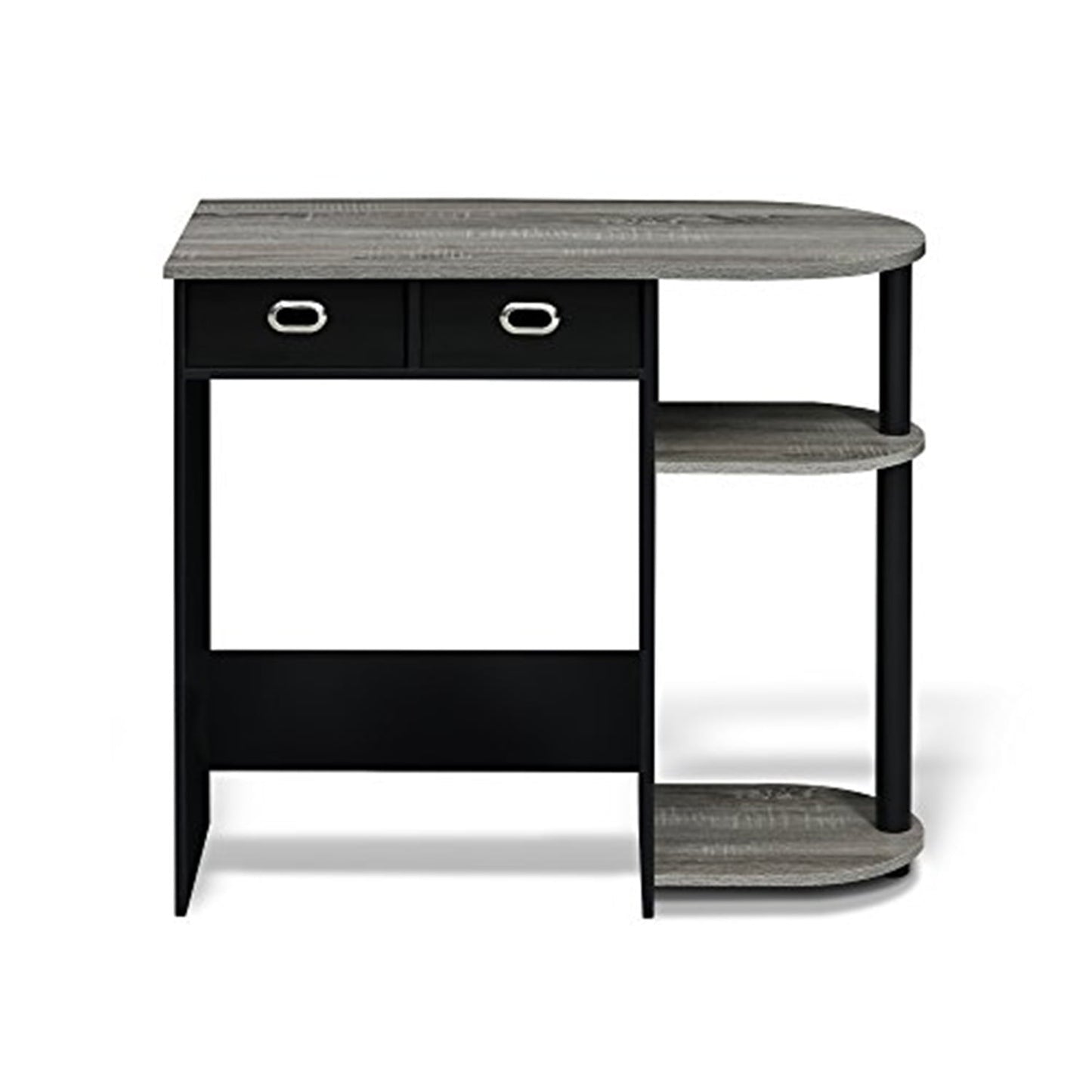 Furinno Go Green Escritorio/mesa para Laptop para el Hogar, Roble Francés Gris/negro, 11193GYW/BK/BK