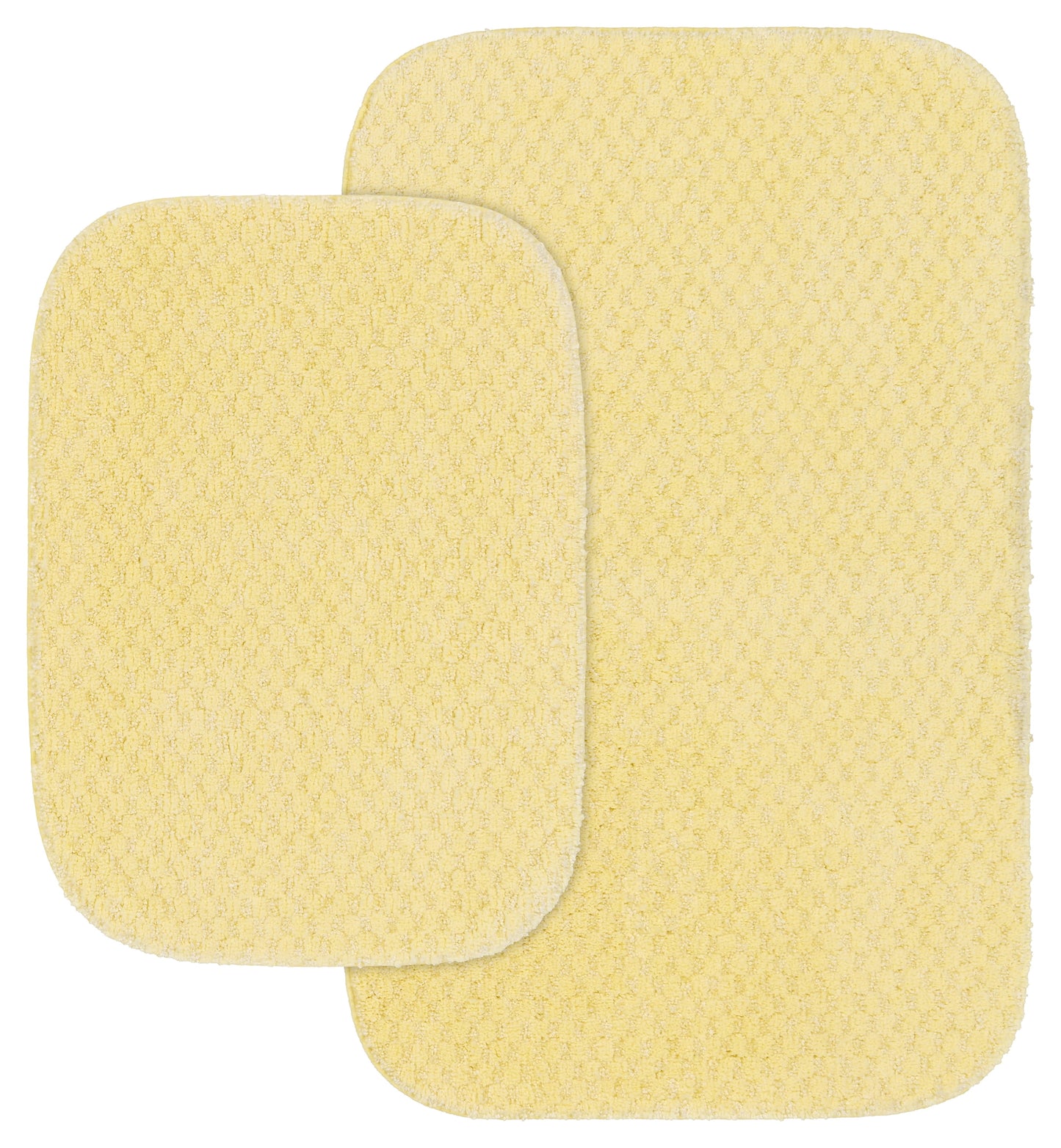 Garland Rug Cabernet Washable Nylon Bath Rug Set, 2 Piece Set (17"x24" Bath Rug, & 21"x34" Bath Rug) Rubber Ducky Yellow