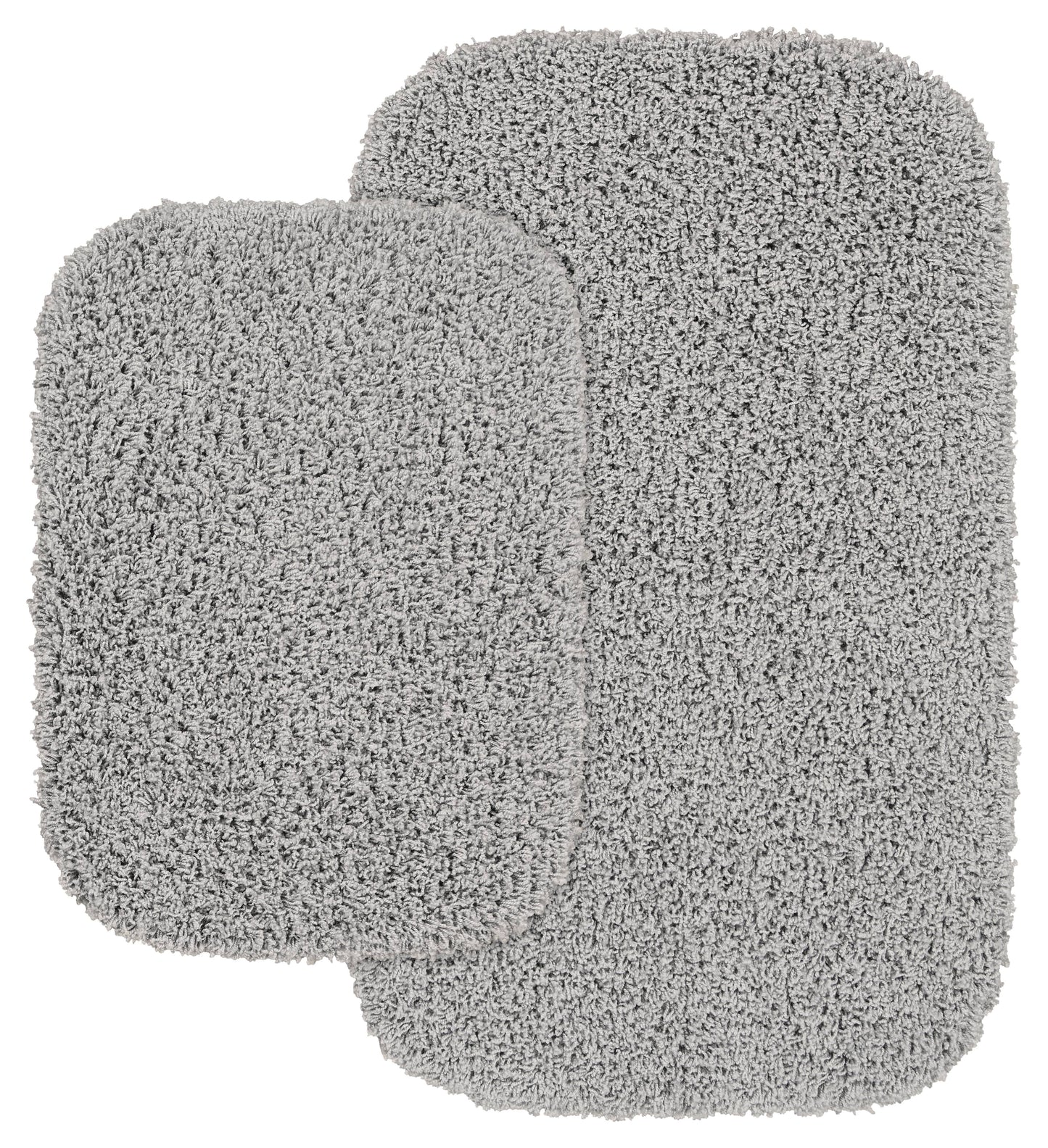 Garland Rug Jazz Washable Bath Rug Set, 2 Piece Set (17"x24" Bath Rug, & 21"x34" Bath Rug) Platinum Gray