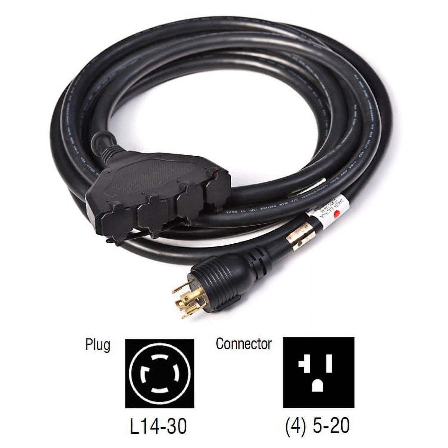 Generac 10/4 240 V 20 ft. L Generator Cord