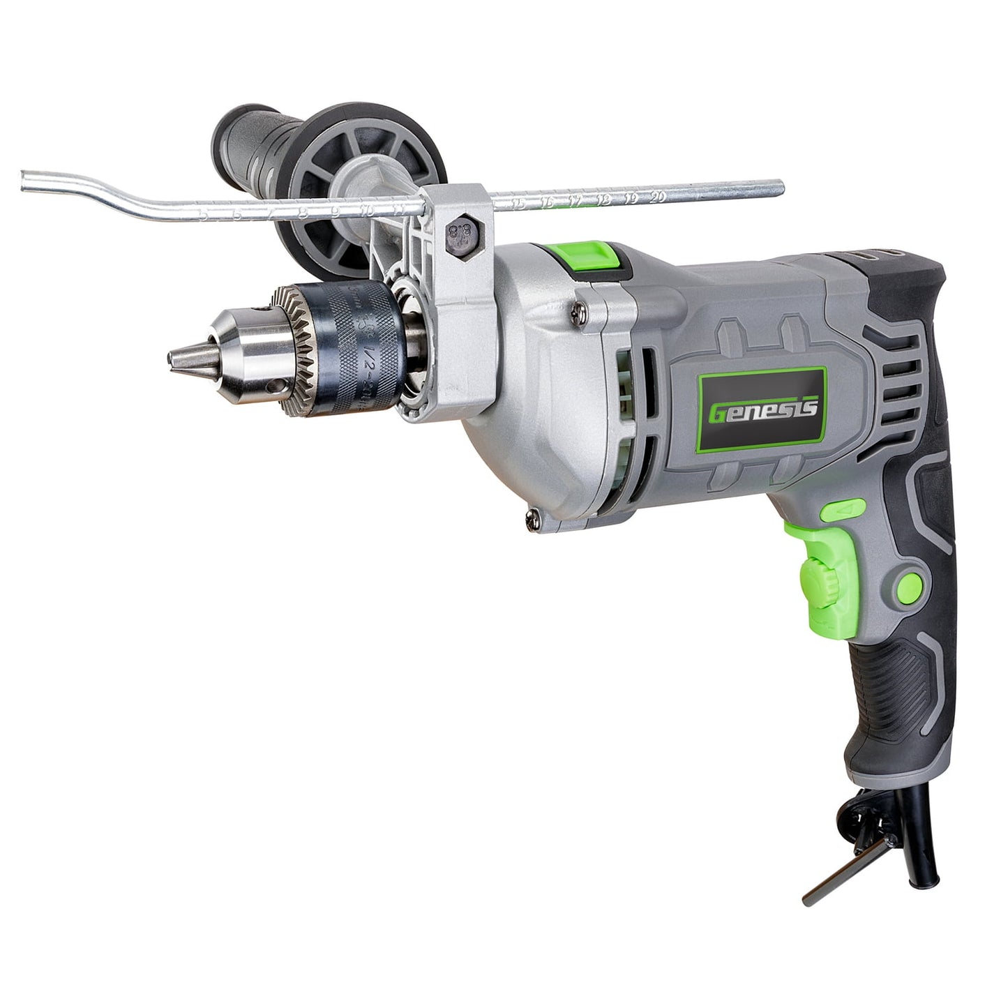 Genesis 7.5-Amp Corded Variable-Speed Hammer Drill with Standard and Hammer Modes, All-Metal 1/-In. Chuck, 360° Handle, up to 44,800 Blows per Minute GHD1275B