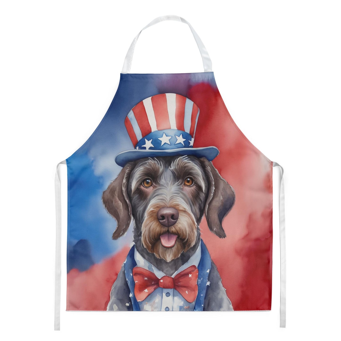 German Wirehaired Pointer Patriotic American Apron 27 in x 30 in