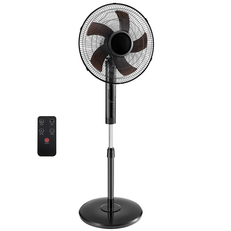 Gianna Quiet Pedestal Fan with Remote, Standing Floor Fan for Bedroom, Home Office - 15H Timer, 3 Speed & 3 Wind Modes, 80°Oscillating, Adjustable Height,White