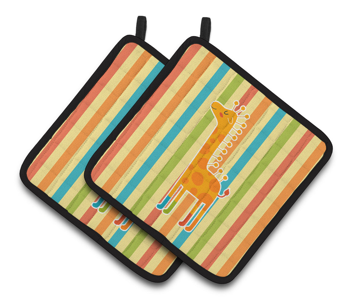 Giraffe in Socks Pair of Pot Holders