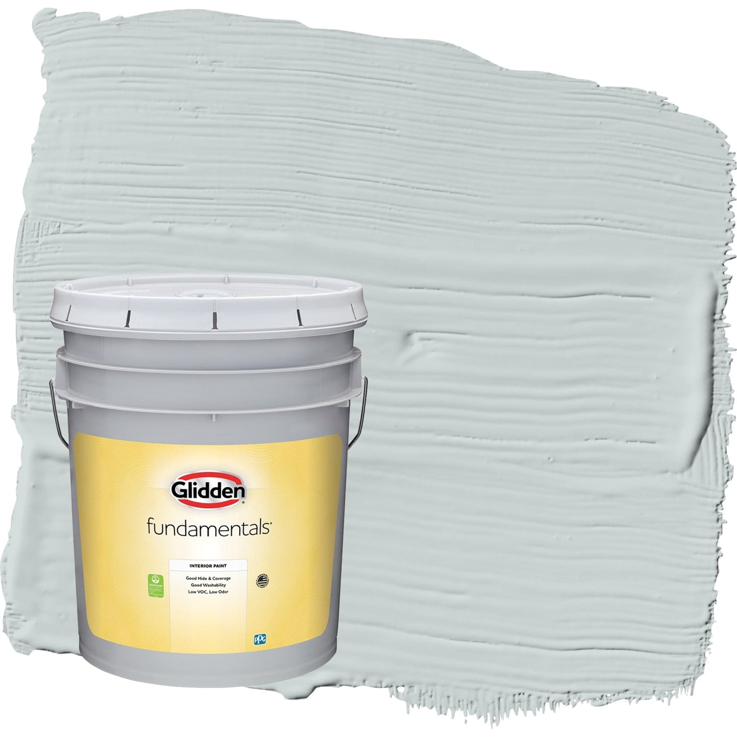 Glidden Fundamentals Winter Chill / Gray, Semi-Gloss Interior Paint, 5 Gallon