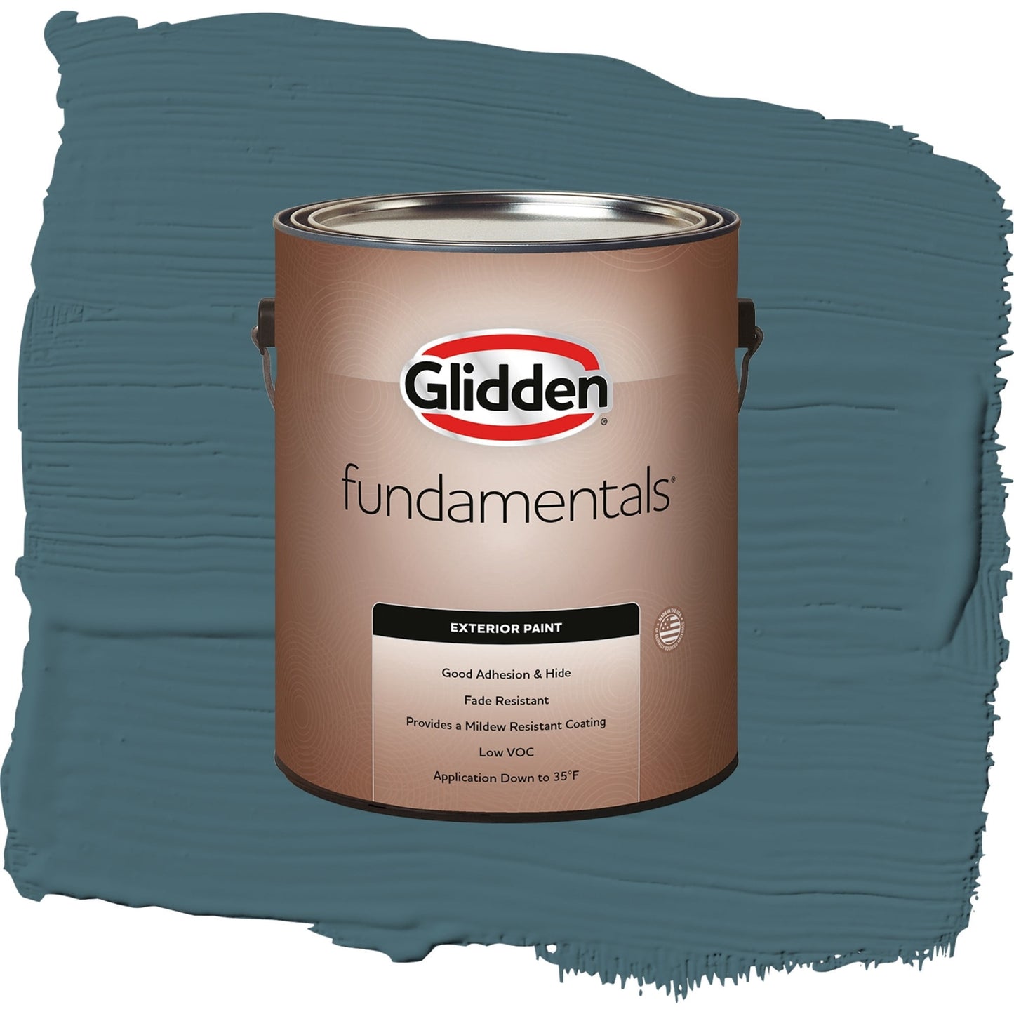 Glidden Fundamentals Azalea Leaf / Blue, Satin Exterior Paint, 1 Gallon