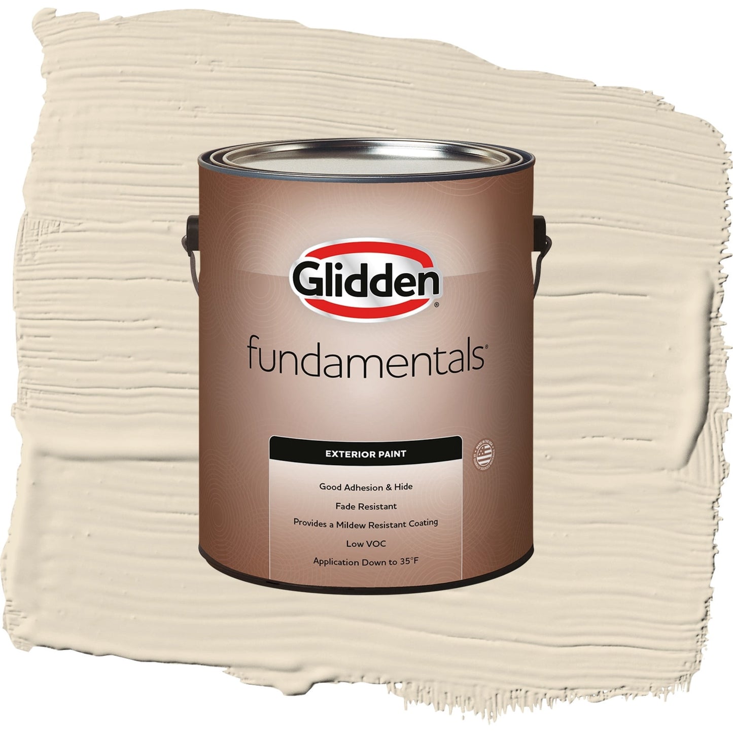 Glidden Fundamentals Bone White / Beige, Satin Exterior Paint, 1 Gallon