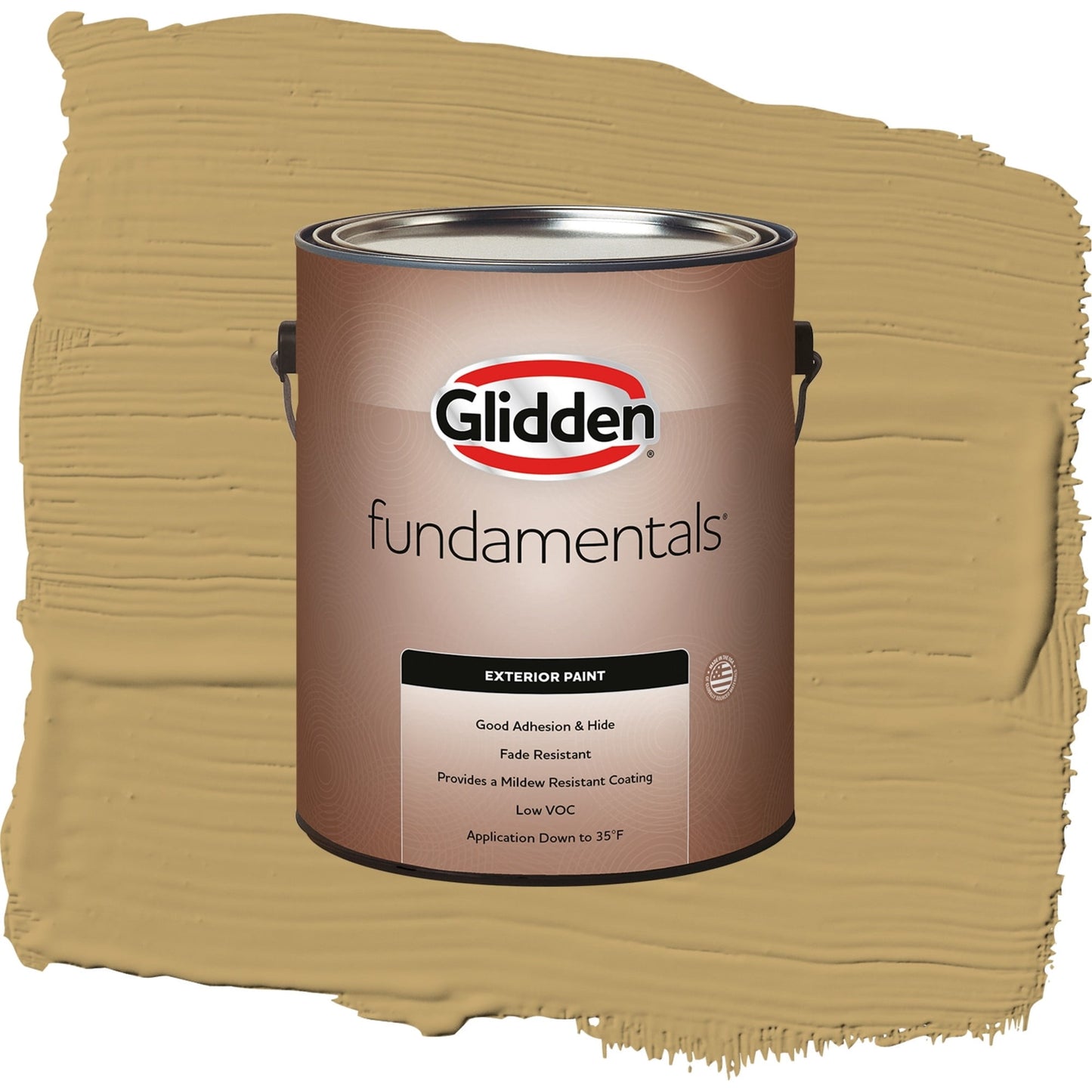 Glidden Fundamentals Buffalo Hide / Yellow, Satin Exterior Paint, 1 Gallon