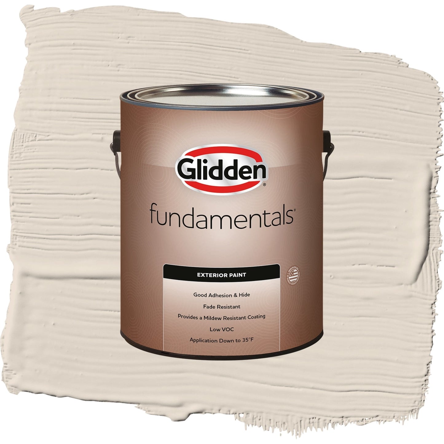 Glidden Fundamentals Casual Elegance / Beige, Flat Exterior Paint, 1 Gallon