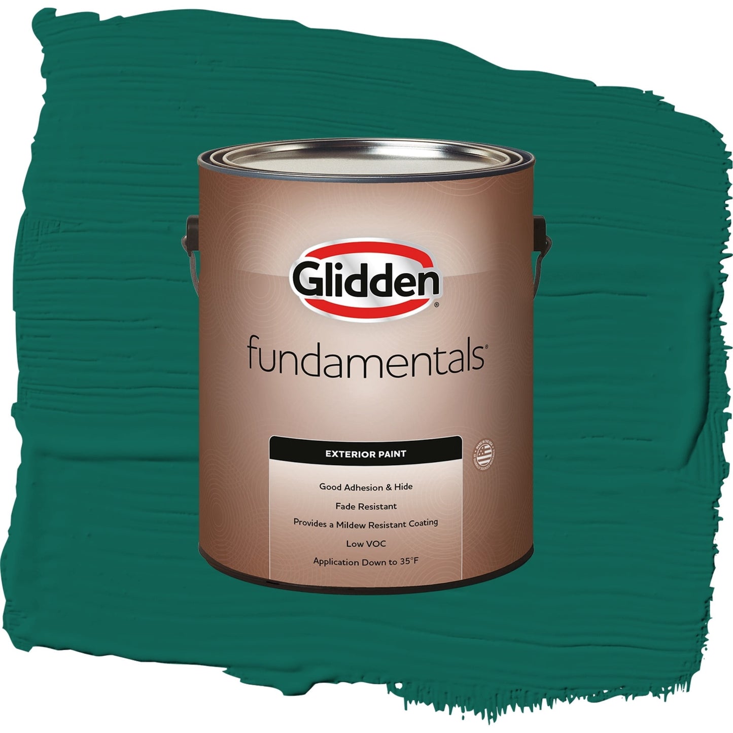 Glidden Fundamentals Deep Veridian / Green, Satin Exterior Paint, 1 Gallon