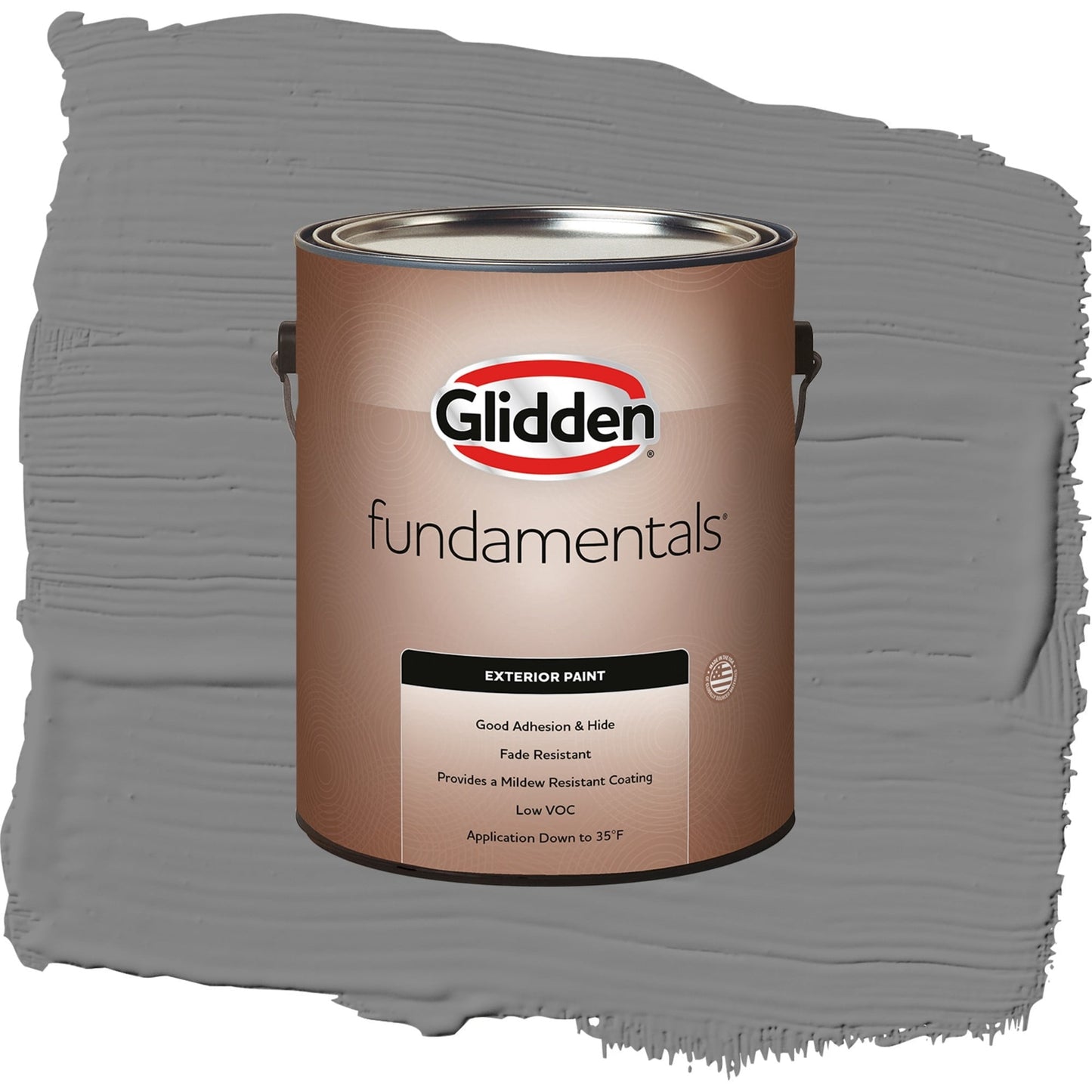 Glidden Fundamentals Dover Gray / Grey, Satin Exterior Paint, 1 Gallon