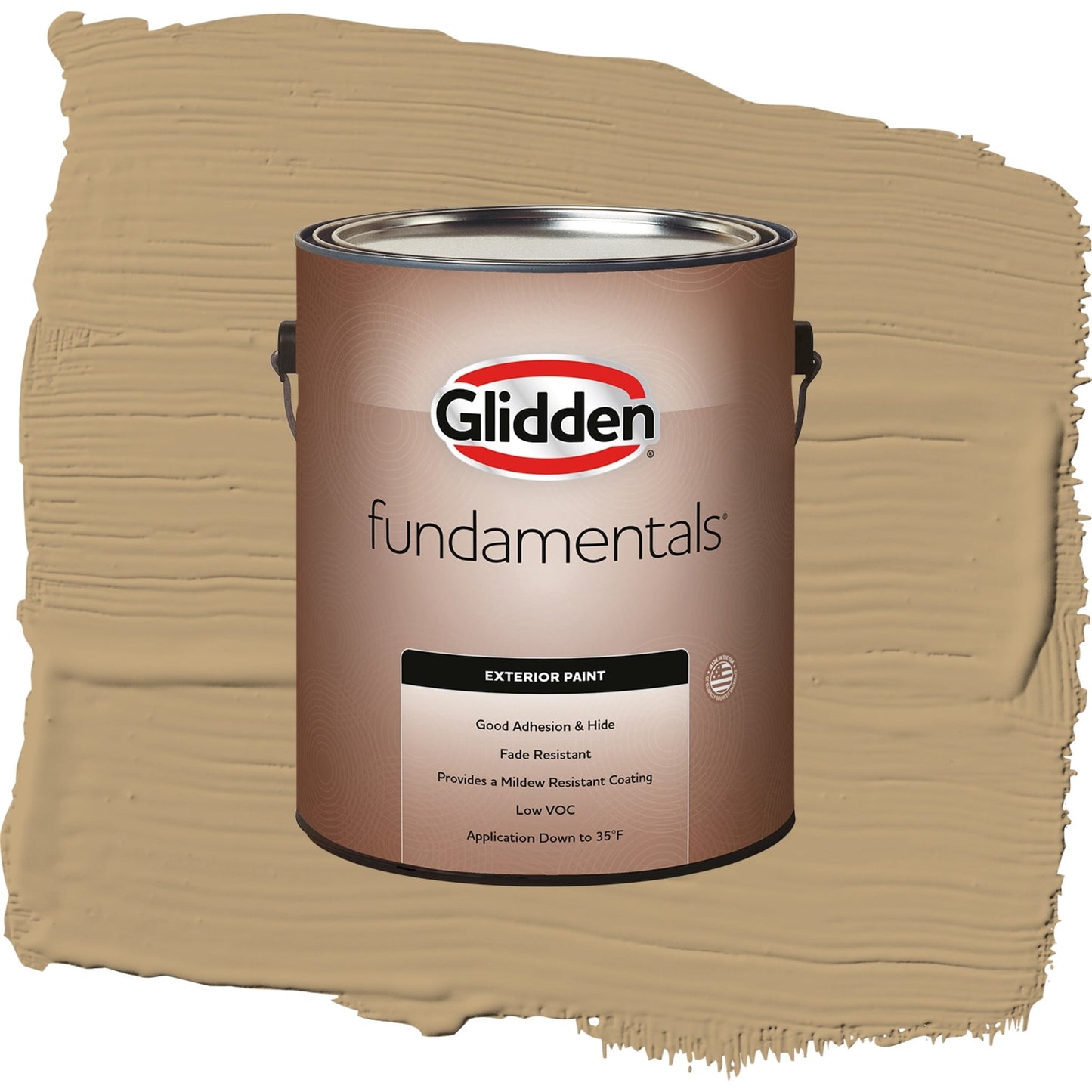 Glidden Fundamentals Earthy Ocher / Beige, Flat Exterior Paint, 1 Gallon