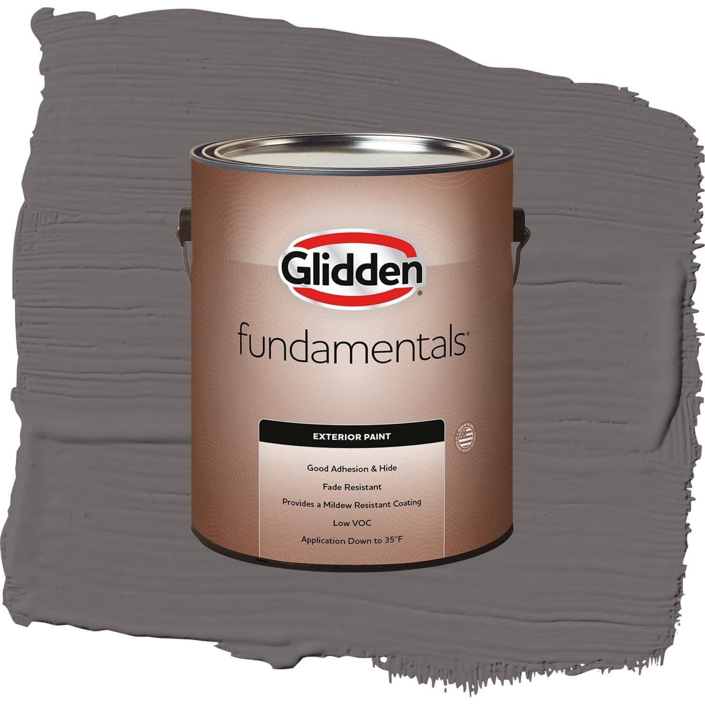 Glidden Fundamentals Gibraltar Gray / Grey, Satin Exterior Paint, 1 Gallon
