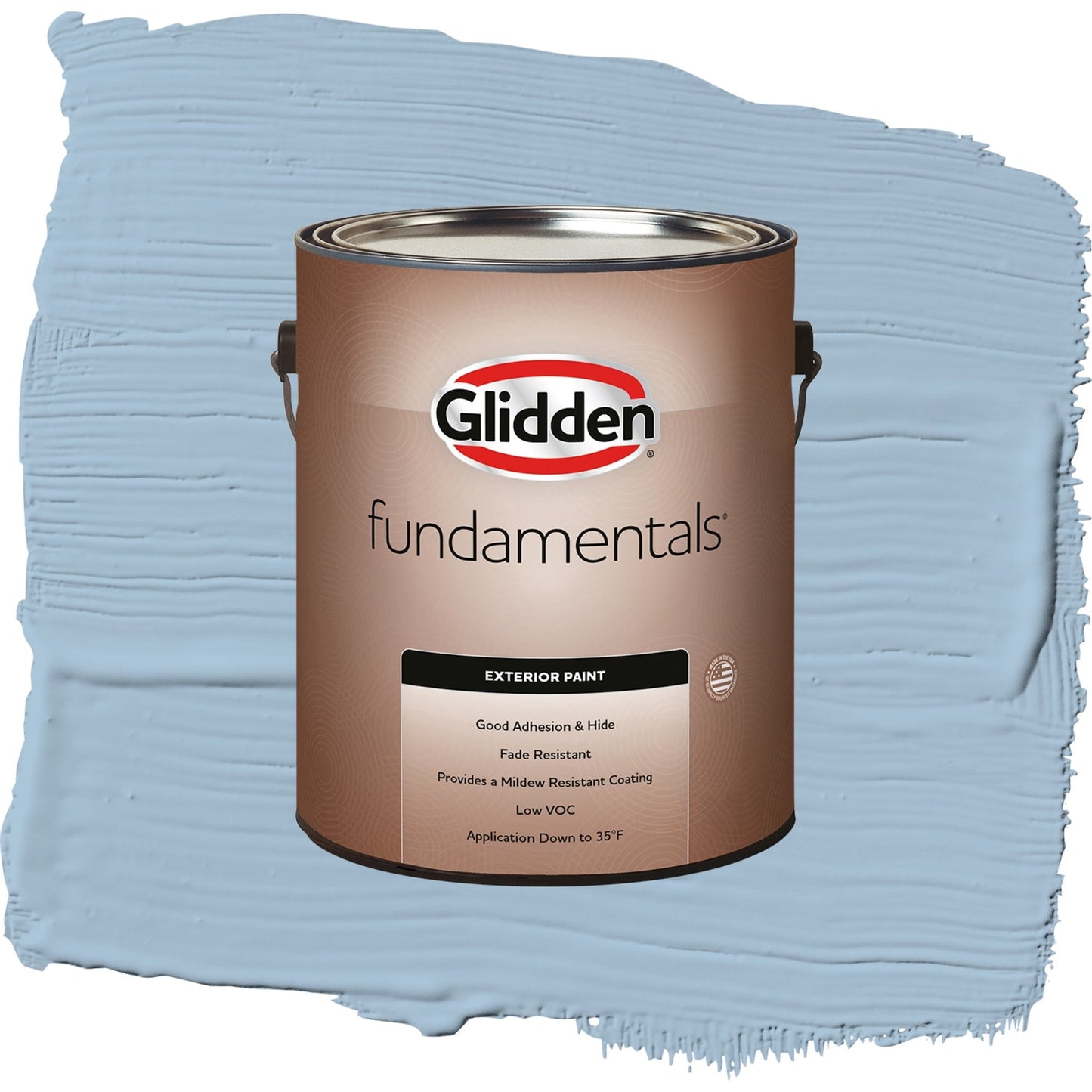 Glidden Fundamentals Heavenly Blue / Blue, Semi-Gloss Exterior Paint, 1 Gallon