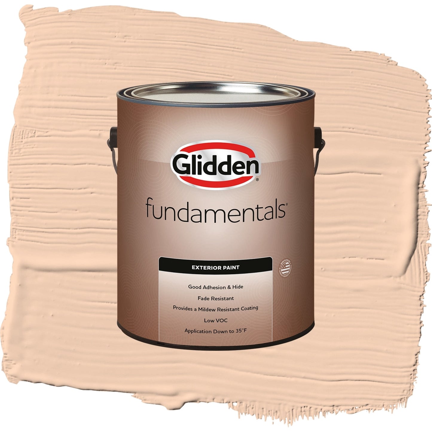 Glidden Fundamentals Peach Darling / Orange, Flat Exterior Paint, 1 Gallon