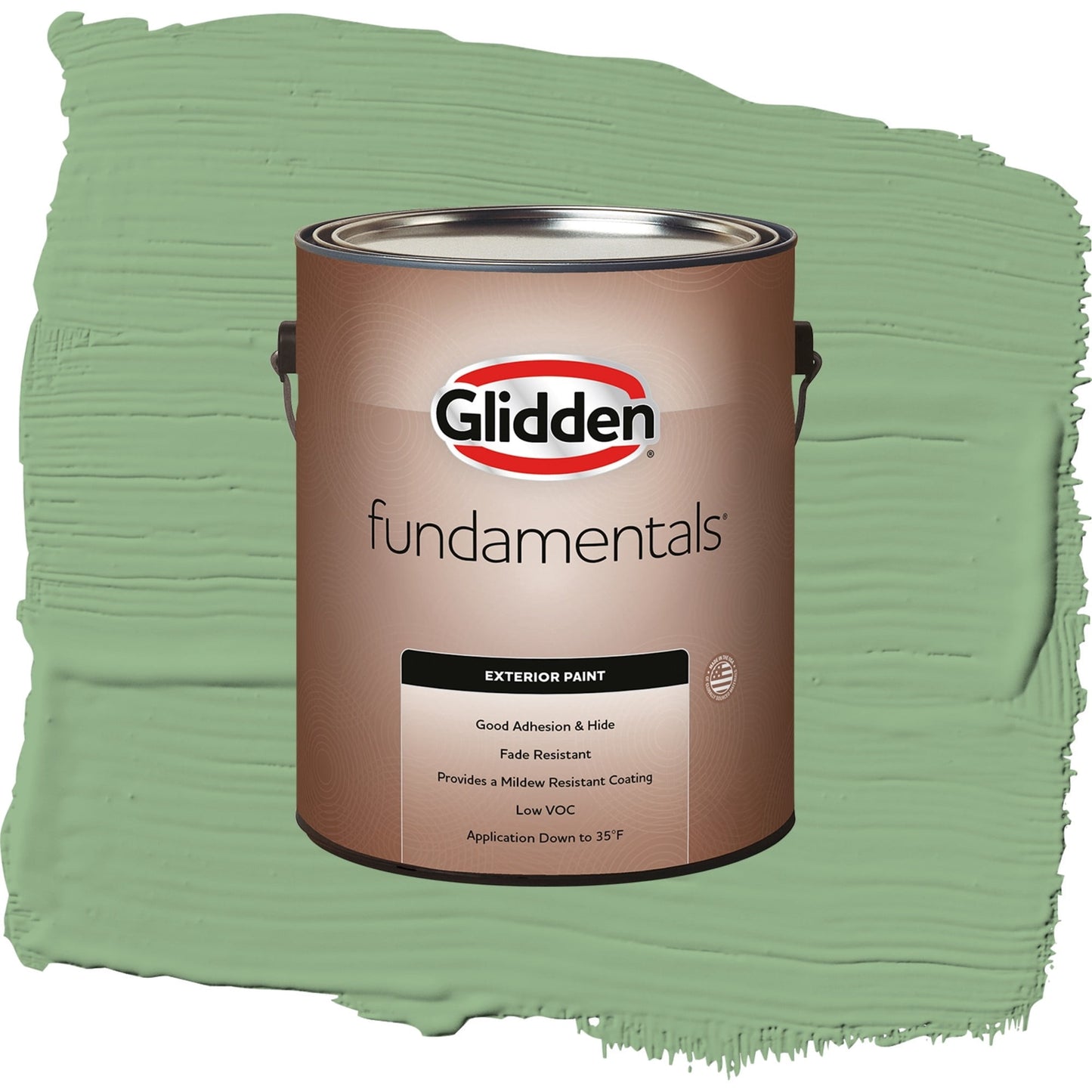Glidden Fundamentals Pear Cactus / Green, Semi-Gloss Exterior Paint, 1 Gallon