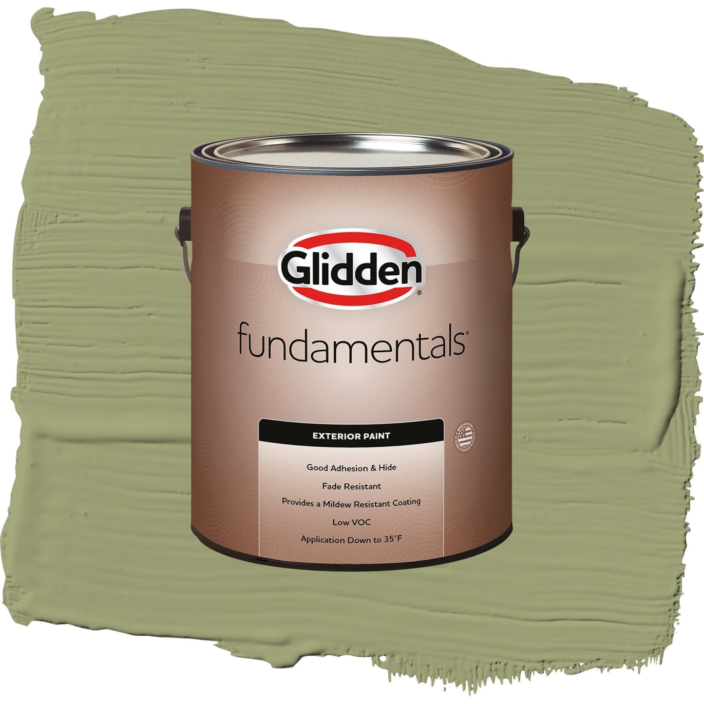 Glidden Fundamentals Pine Trail / Green, Satin Exterior Paint, 1 Gallon