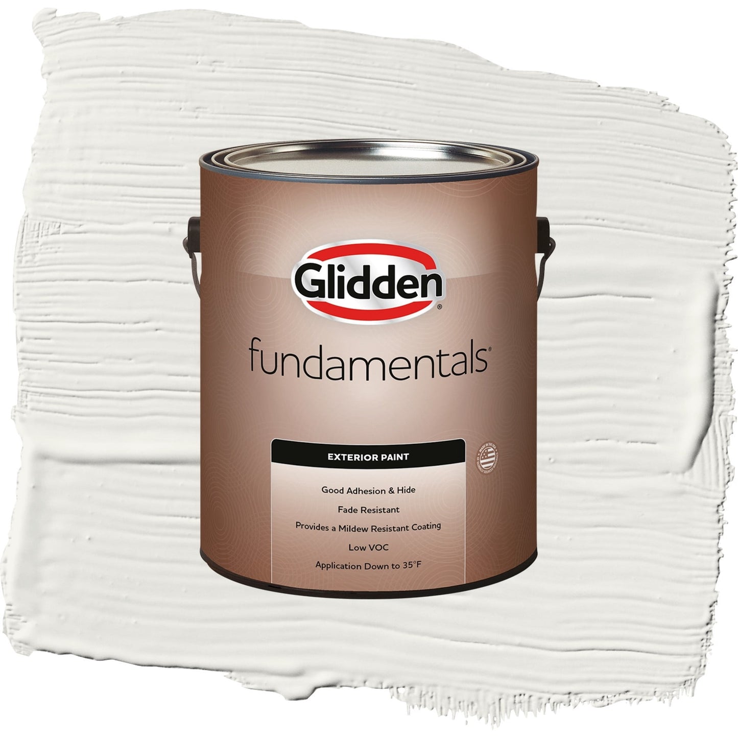 Glidden Fundamentals Willow Springs / White Flat Exterior Paint, 1 Gallon