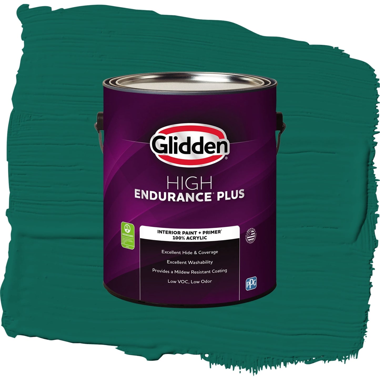 Glidden HEP Deep Veridian / Green, Semi-Gloss Interior Paint with Primer, 1 Gallon