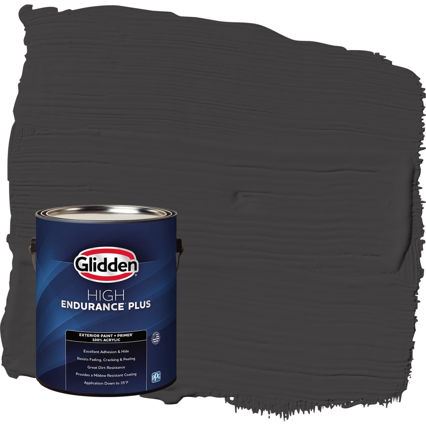 Glidden HEP Black Magic / Black Semi-Gloss Exterior Paint with Primer, 1 Gallon