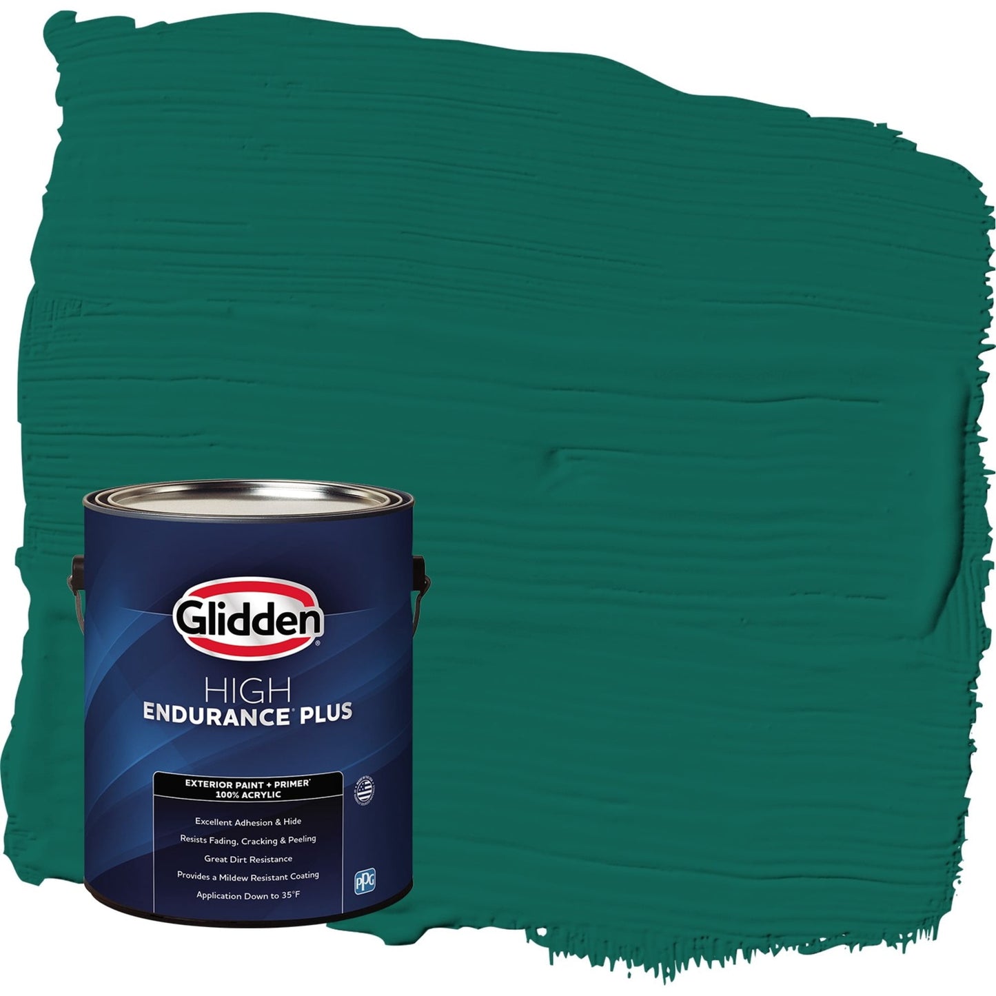 Glidden HEP Deep Veridian / Green Semi-Gloss Exterior Paint with Primer, 1 Gallon