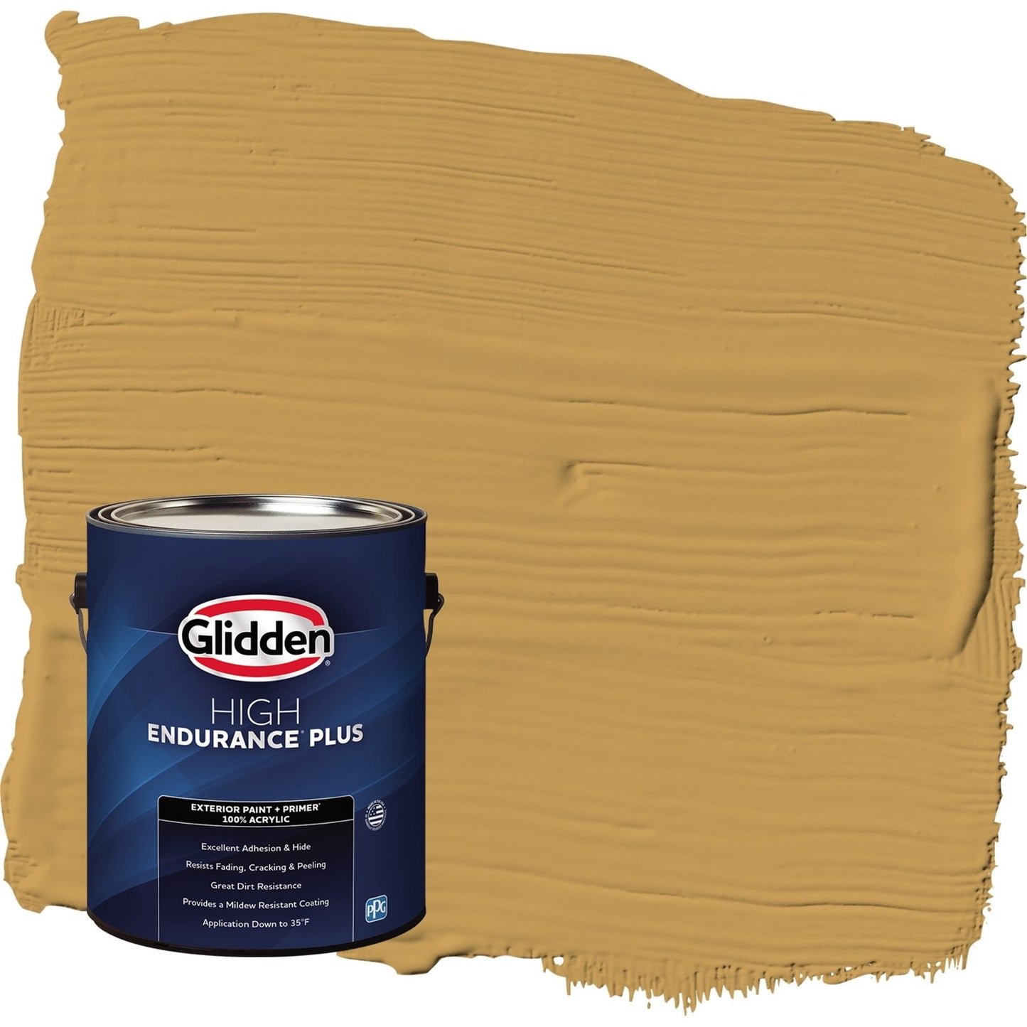 Glidden HEP Amaretto Sours / Yellow Flat Exterior Paint with Primer, 1 Gallon