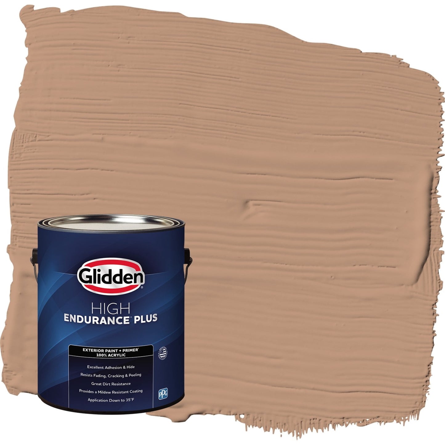 Glidden HEP Cool Clay / Beige Flat Exterior Paint with Primer, 1 Gallon