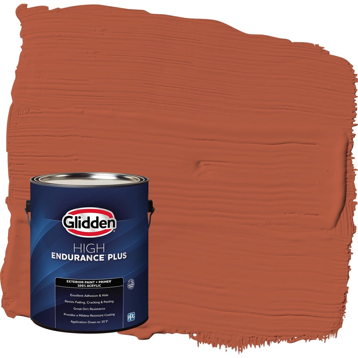 Glidden HEP Glowing Firelight / Orange Semi-Gloss Exterior Paint with Primer, 1 Gallon
