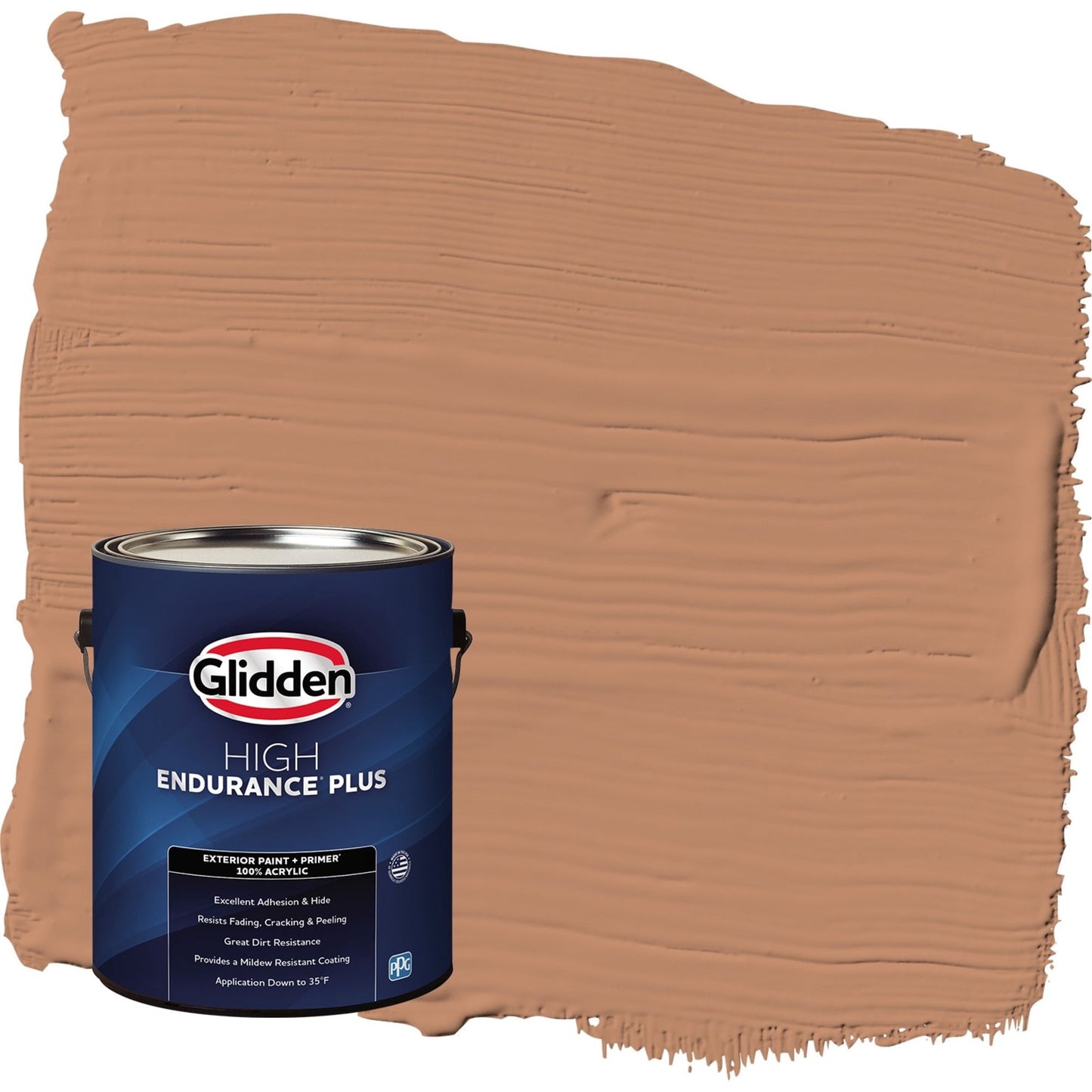 Glidden HEP Honey Graham / Orange Flat Exterior Paint with Primer, 1 Gallon