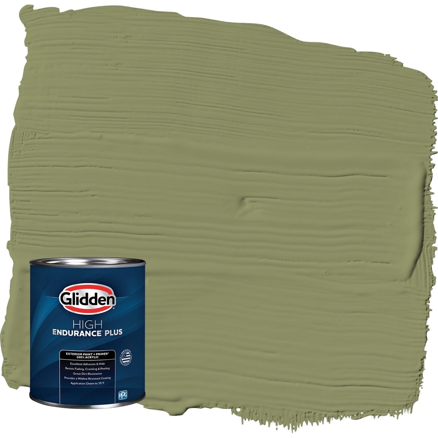 Glidden HEP Paid in Full / Green Semi-Gloss Exterior Paint with Primer, 1 Quart
