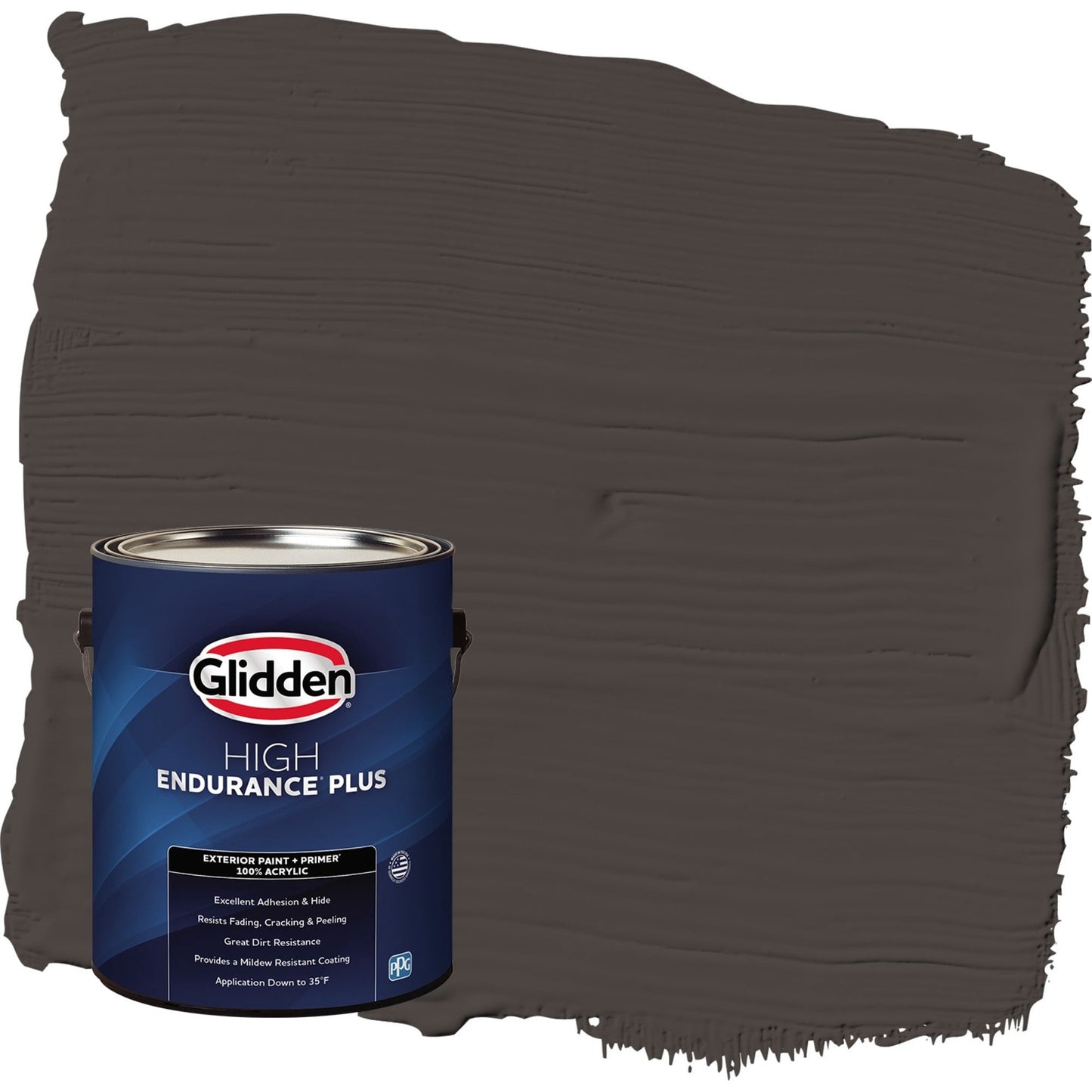 Glidden HEP Phantom Mist / Brown Satin Exterior Paint with Primer, 1 Gallon