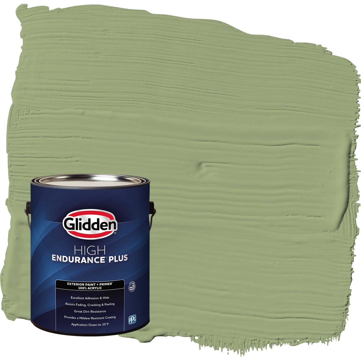 Glidden HEP Guacamole / Green Satin Exterior Paint with Primer, 1 Gallon