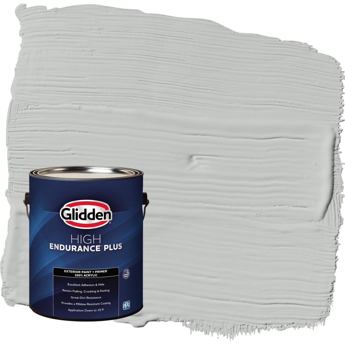 Glidden HEP Solitary State / Gray Satin Exterior Paint with Primer, 1 Gallon
