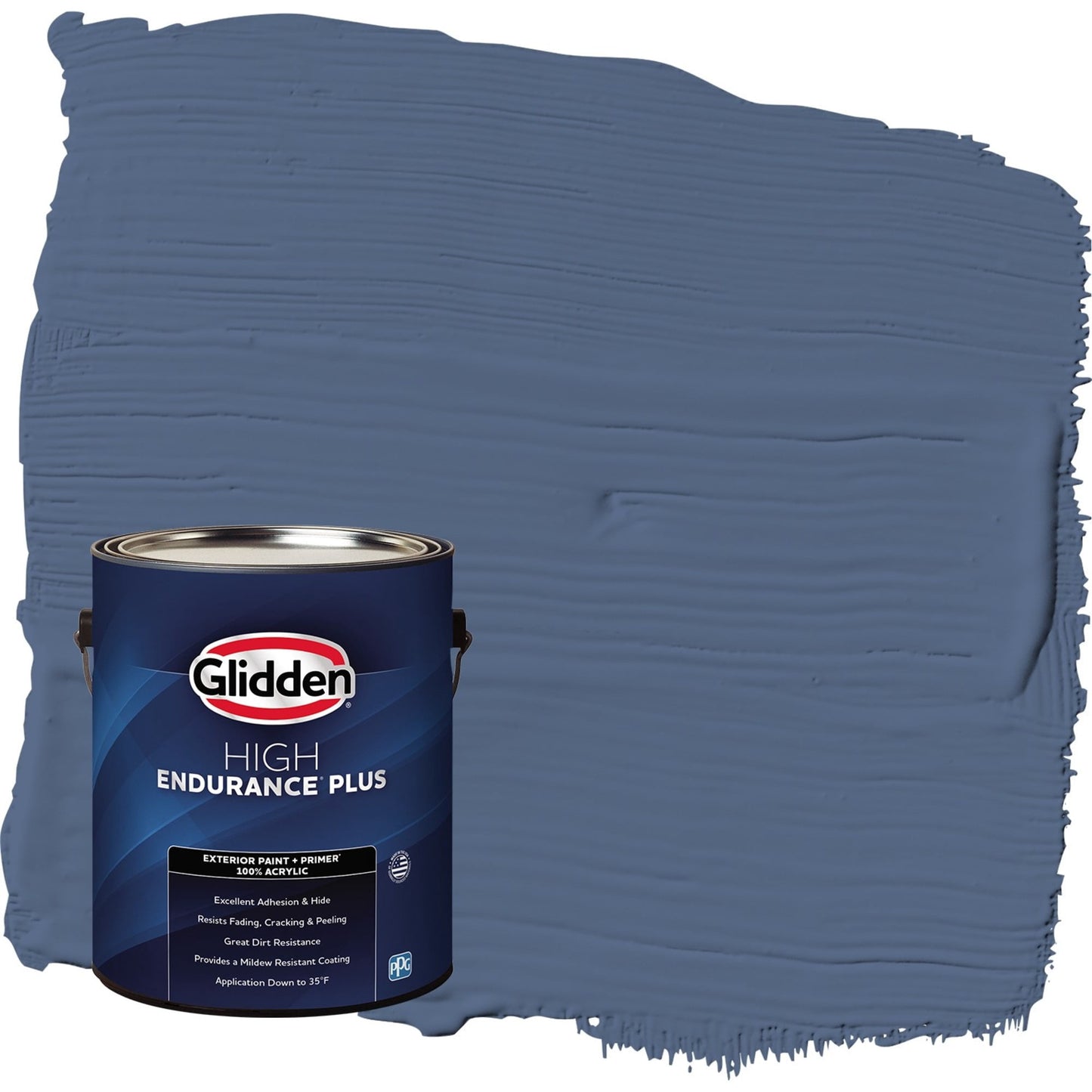 Glidden HEP Stained Glass / Blue Satin Exterior Paint with Primer, 1 Gallon