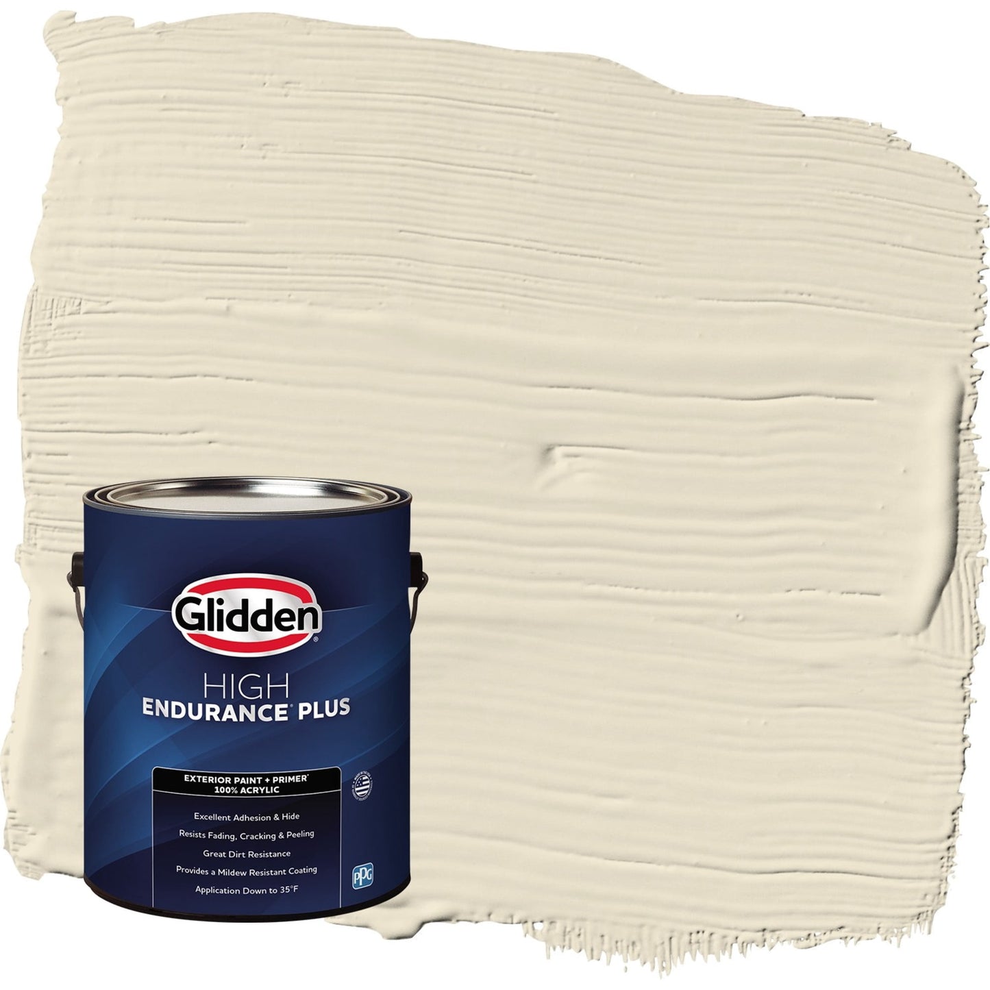 Glidden HEP Sugar Cookie / Off-White Satin Exterior Paint with Primer, 1 Gallon