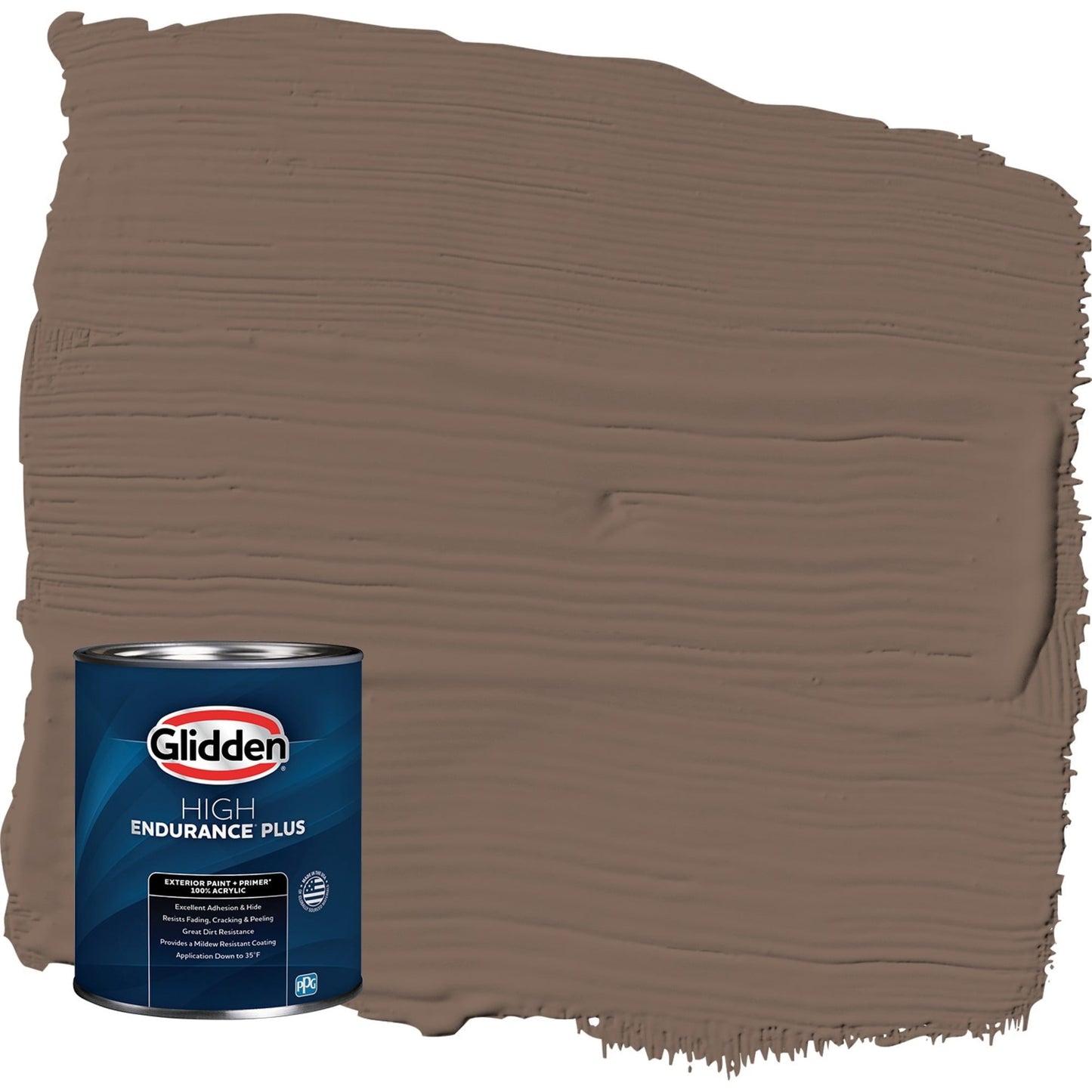 Glidden HEP Warrior / Brown Satin Exterior Paint with Primer, 1 Quart