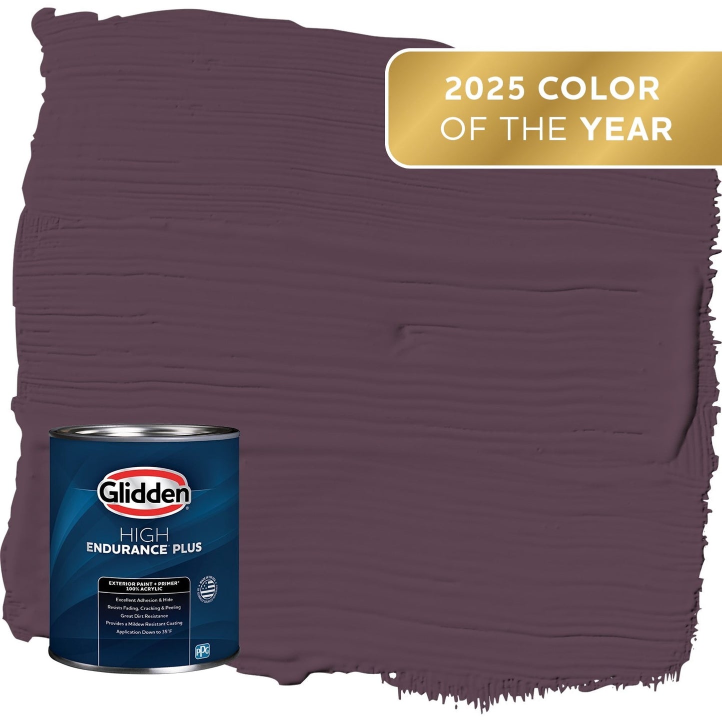 Glidden HEP Purple Basil / Purple Satin Exterior Paint with Primer, 1 Quart