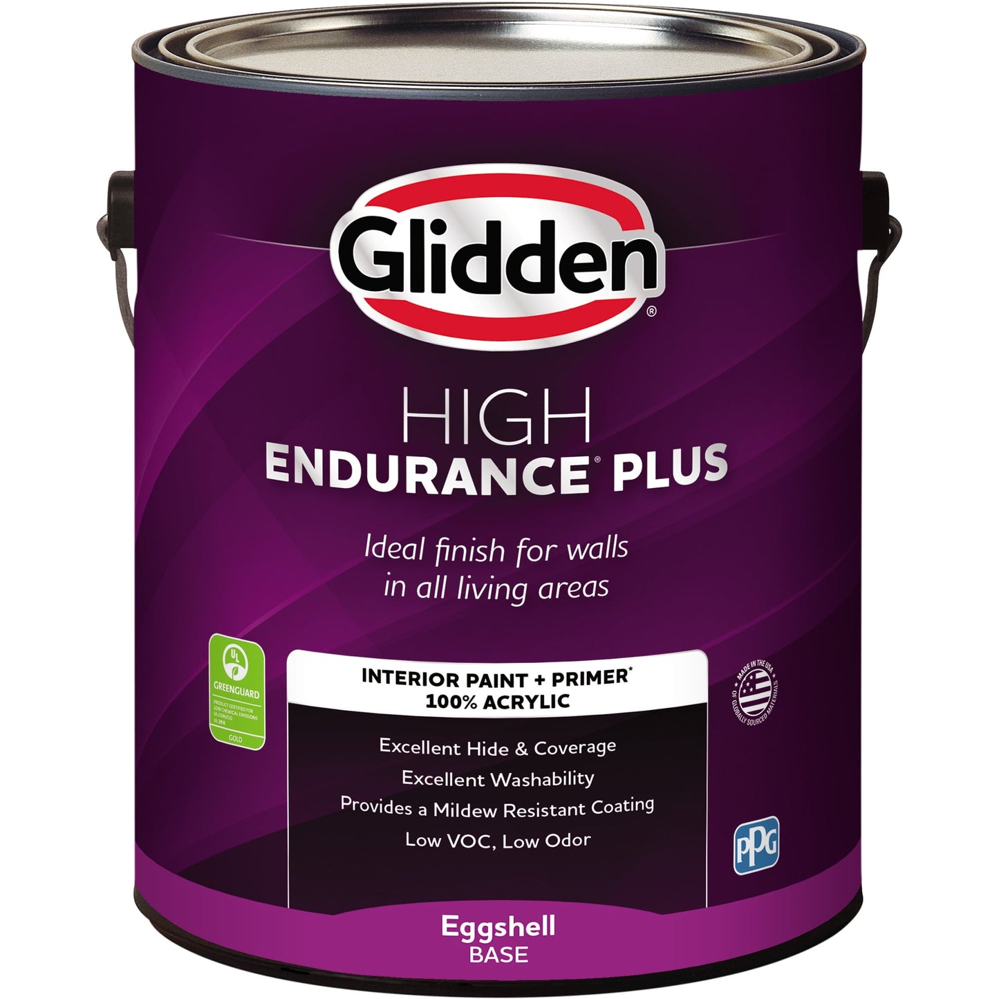 Glidden Base de Luz HEP Pintura Interior Acabado Cáscara de Huevo con Primer, 1 Galón